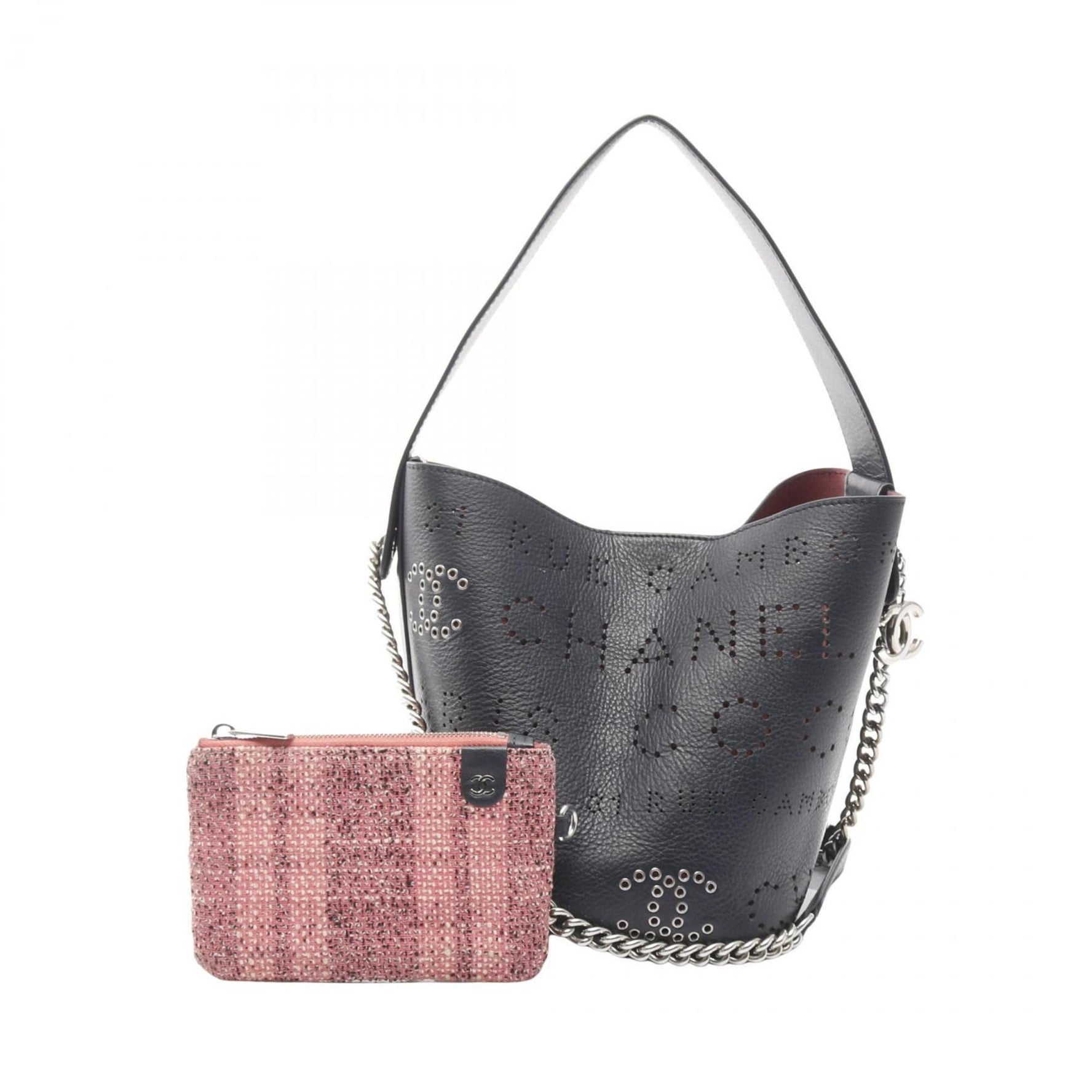 Chanel Punching Logo Coco Mark Shoulder Bag Leather