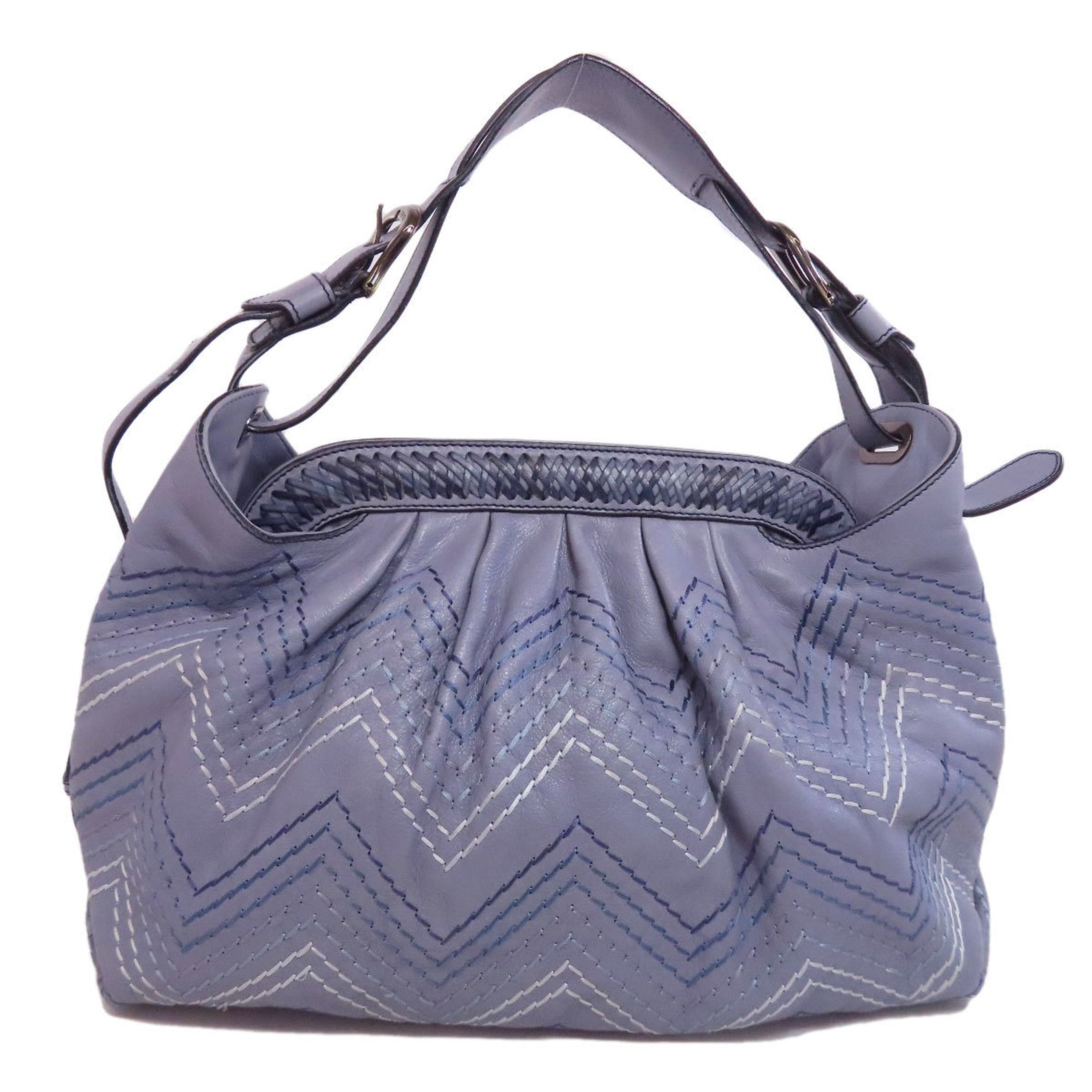 FENDI Stitched Shoulder Bag Leather