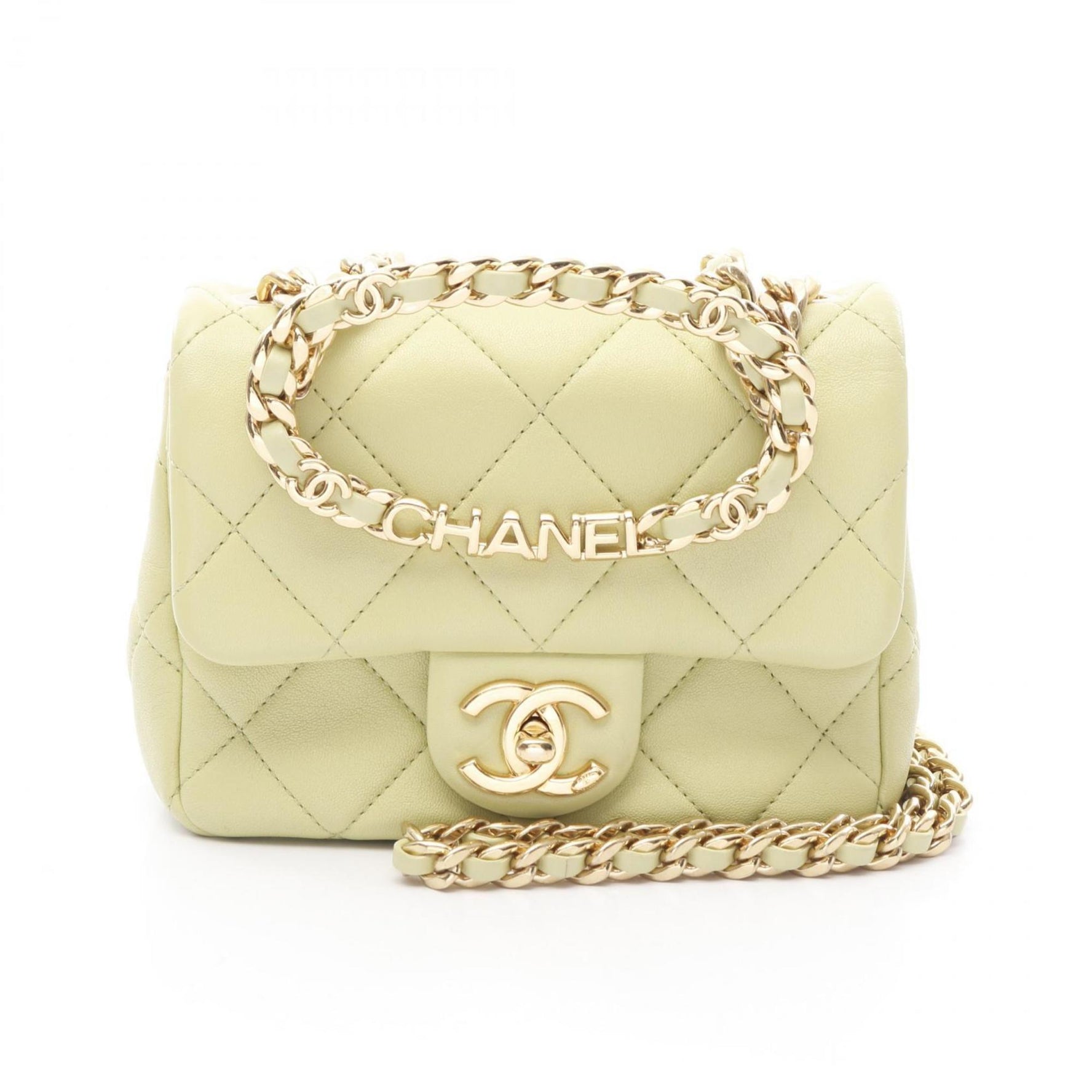 CHANEL Mini Matelasse Loop Handle Shoulder Bag in Lambskin Leather