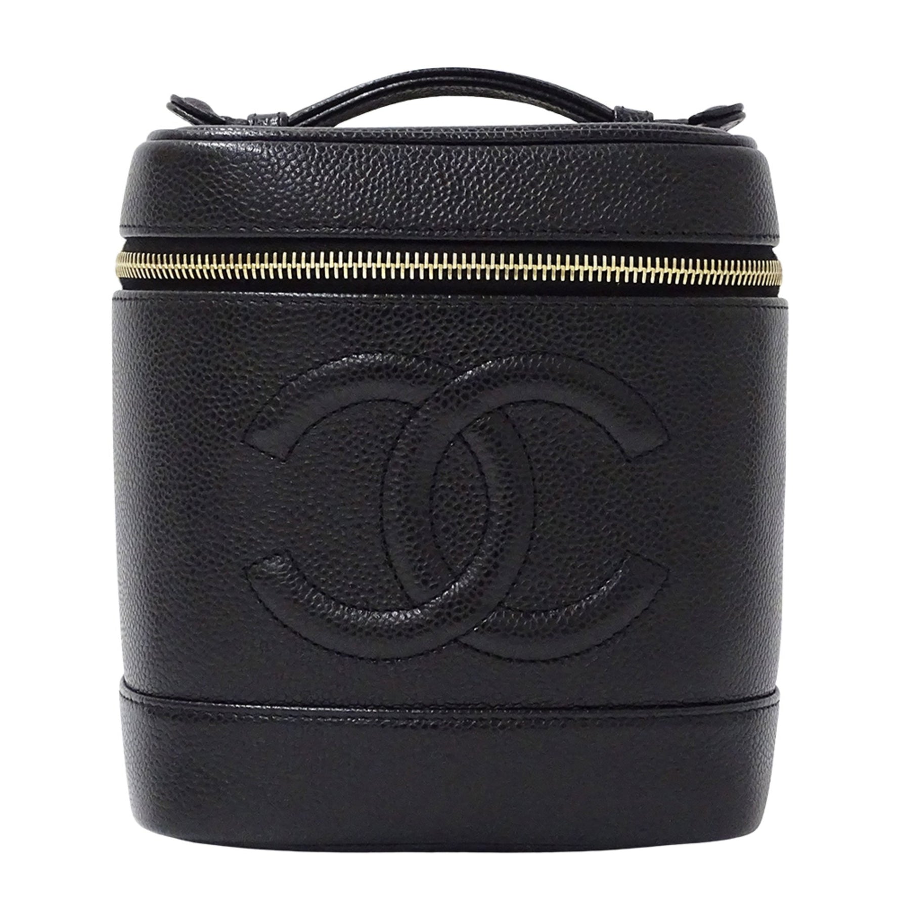 Chanel Vanity Bag Handbag in Caviar Leather with Gold Hardware, Mini