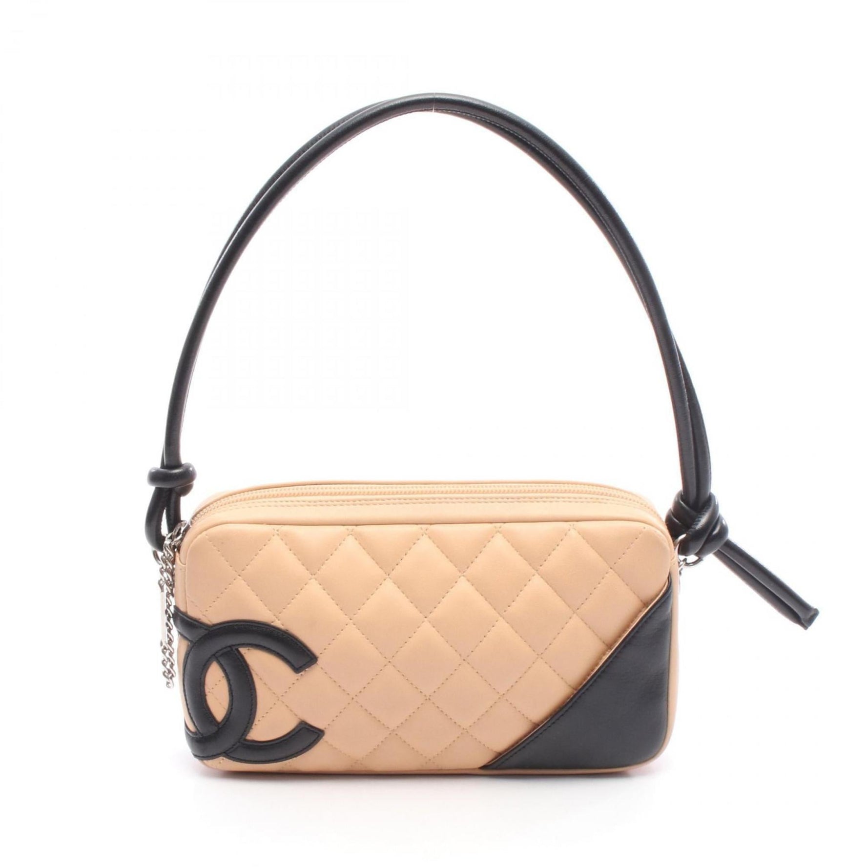 CHANEL Cambon Line Handbag, Leather, Pink and Black