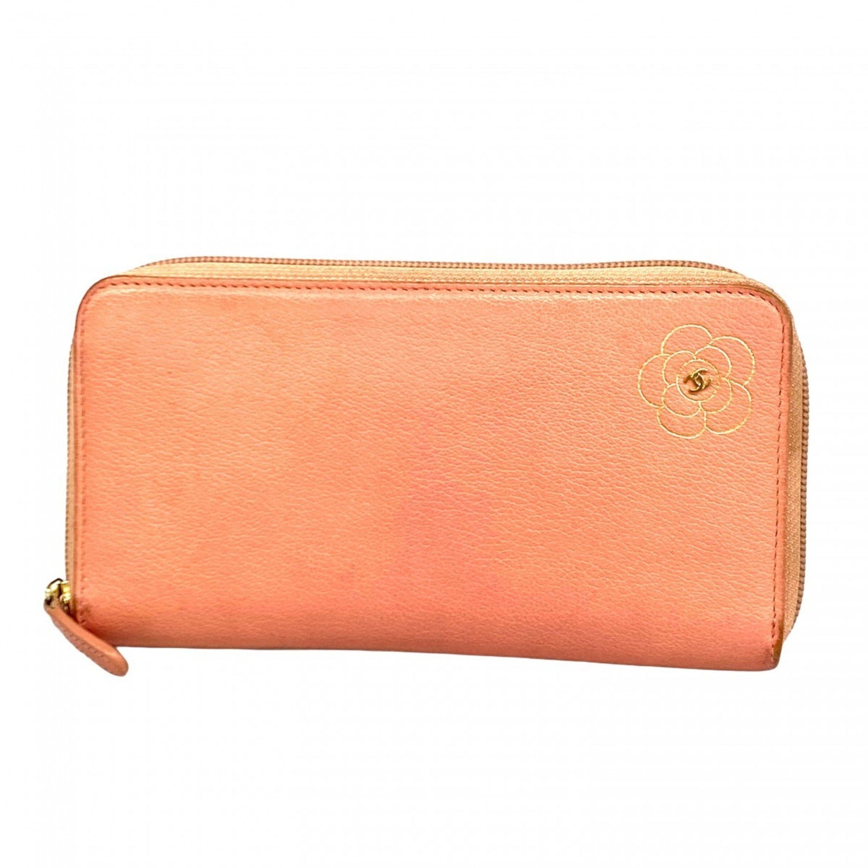 Chanel Camellia Leather Long Wallet