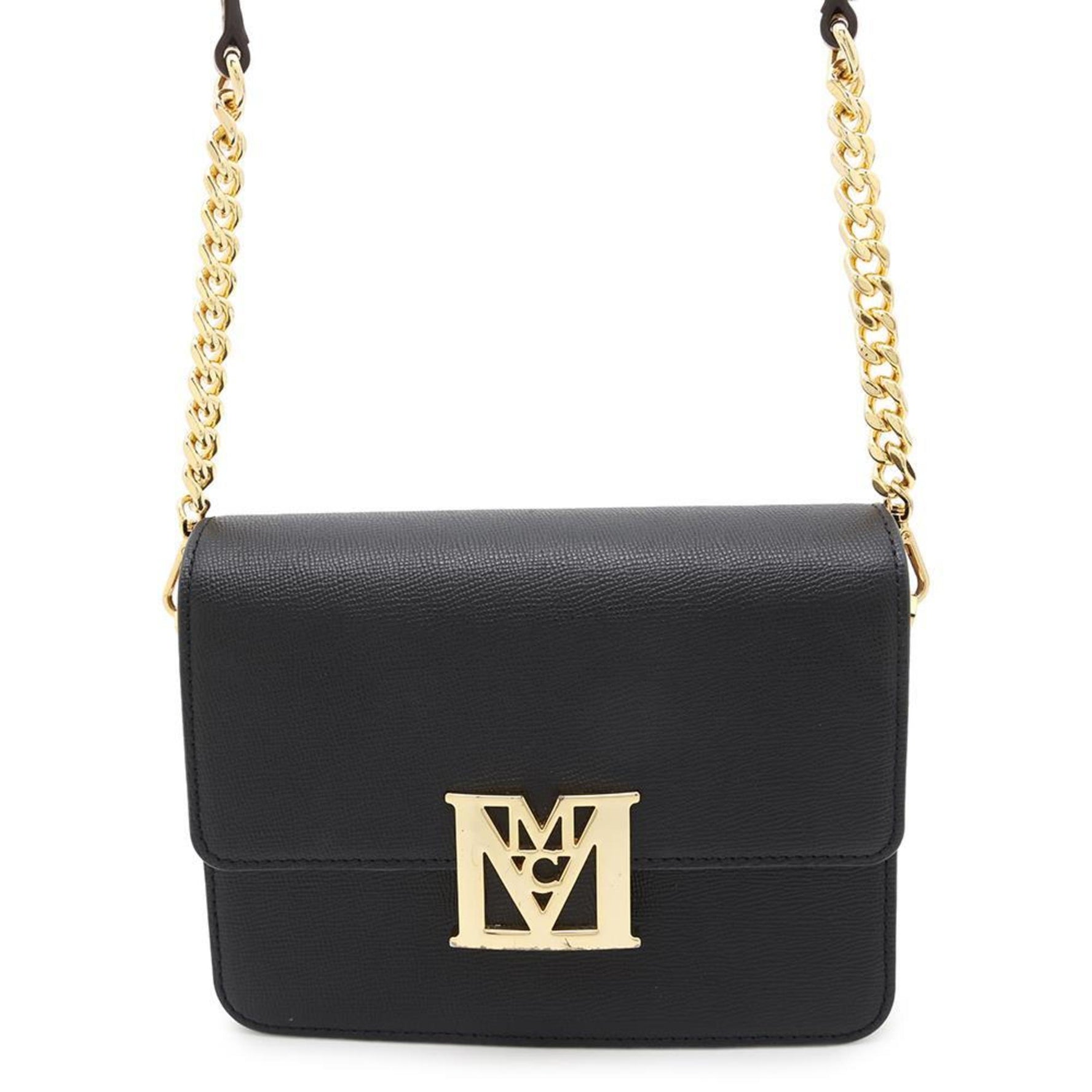 MCM Chain Shoulder Bag Visetos Leather Black