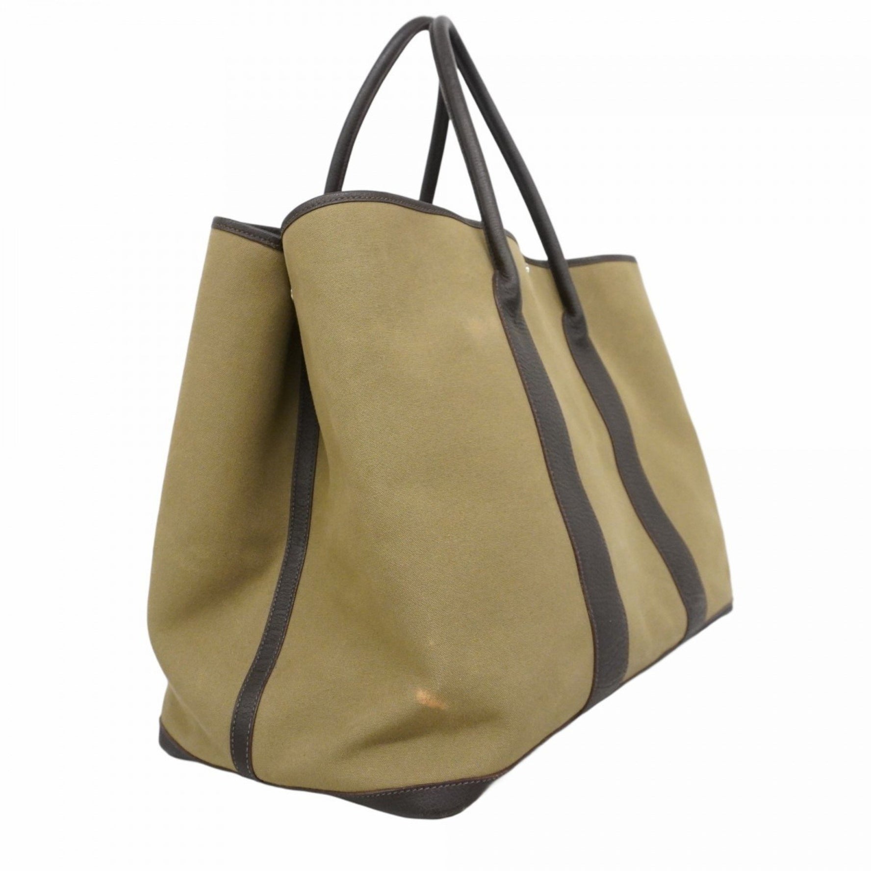 Hermes Hermès Garden GM Toile Officier Tote Bag, Khaki, F Stamp, Women's