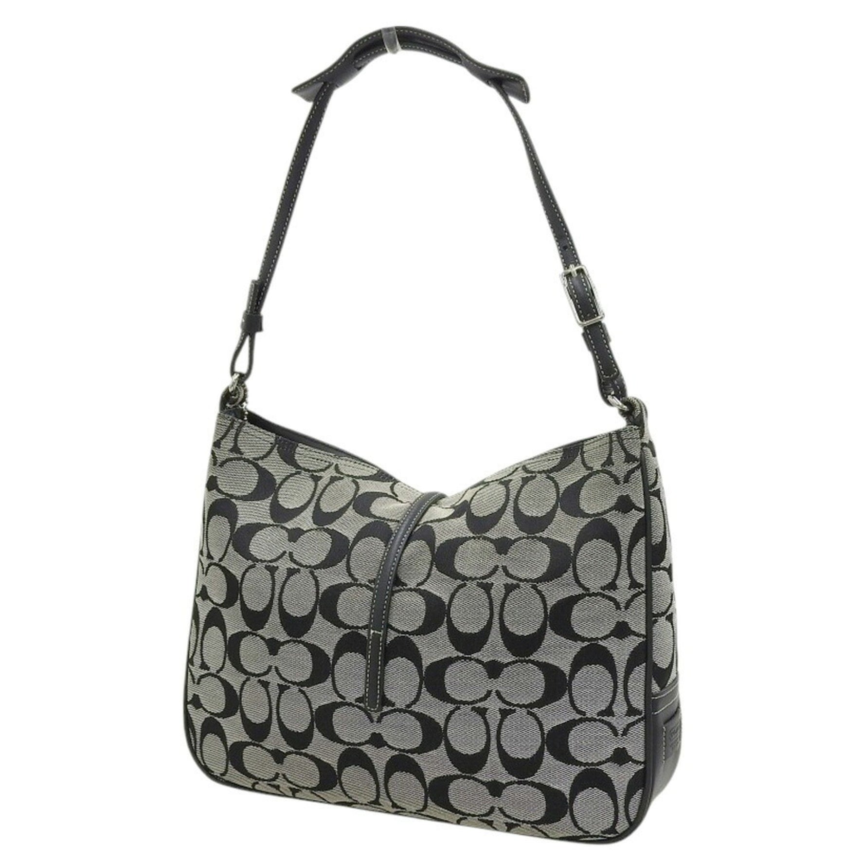 Coach Signature Bag 6091 Shoulder Gray x Black