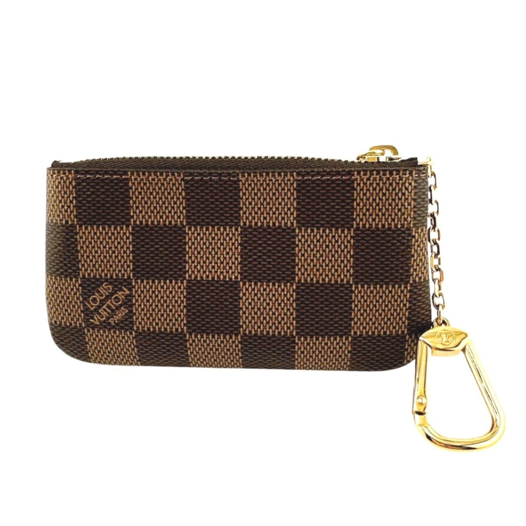 Louis Vuitton LOUIS VUITTON Key Case Coin Purse Damier Pochette Cle Canvas N62658 Brown LV