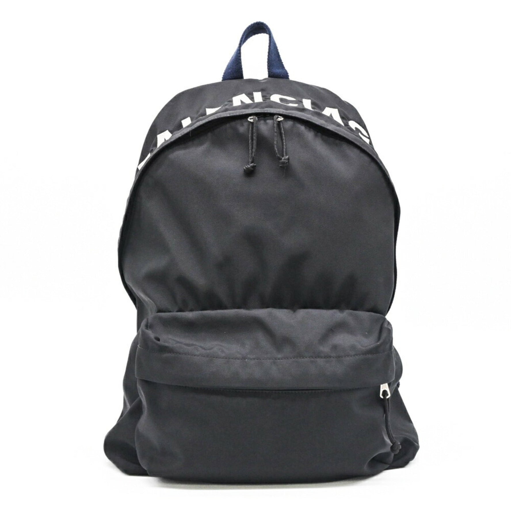 BALENCIAGA Wheeled Backpack, Rucksack, Daypack, Embroidered, Leather, Black