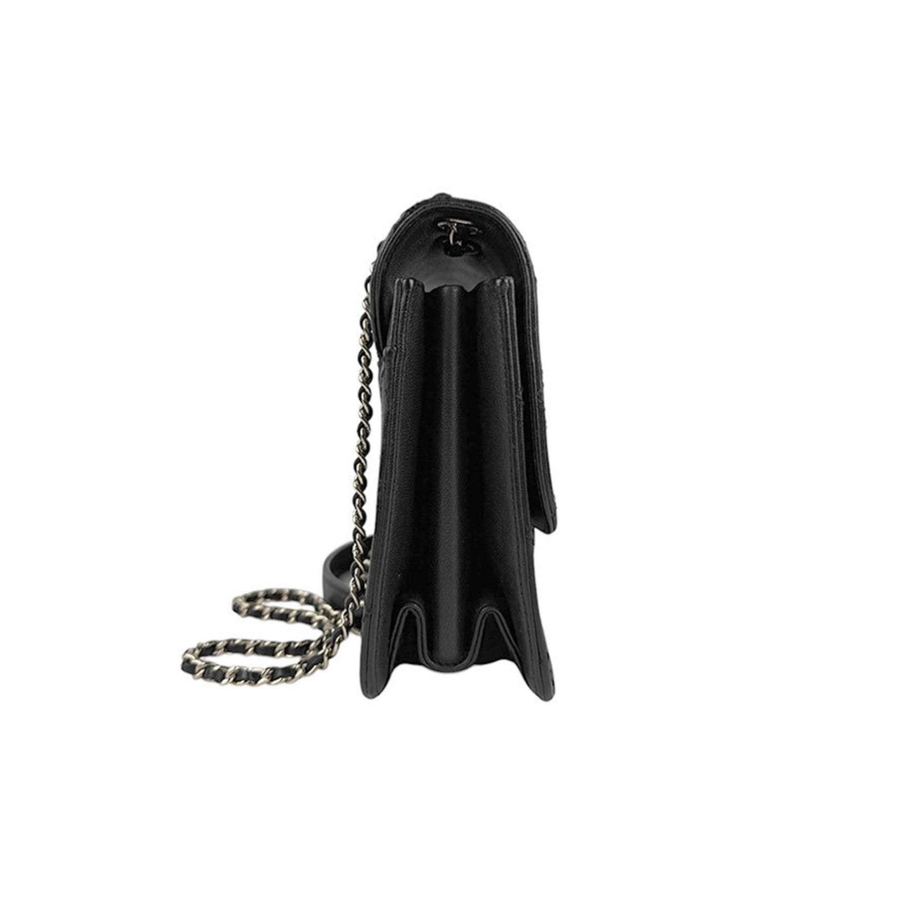 CHANEL Shoulder Bag Leather Gold