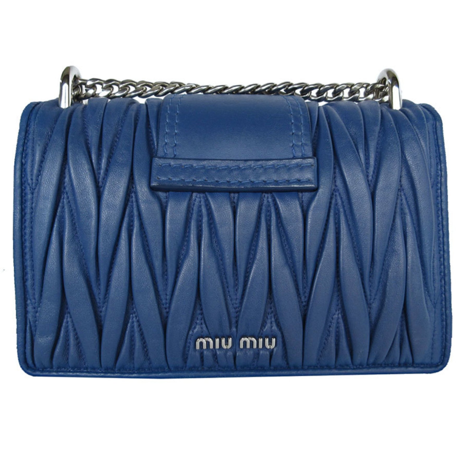 Miu Miu Miu shoulder bag leather rhinestone silver