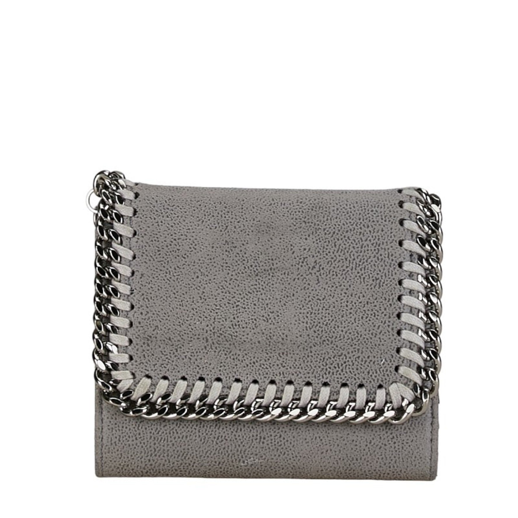 Stella McCartney Bi-fold Wallet Compact Grey Polyester
