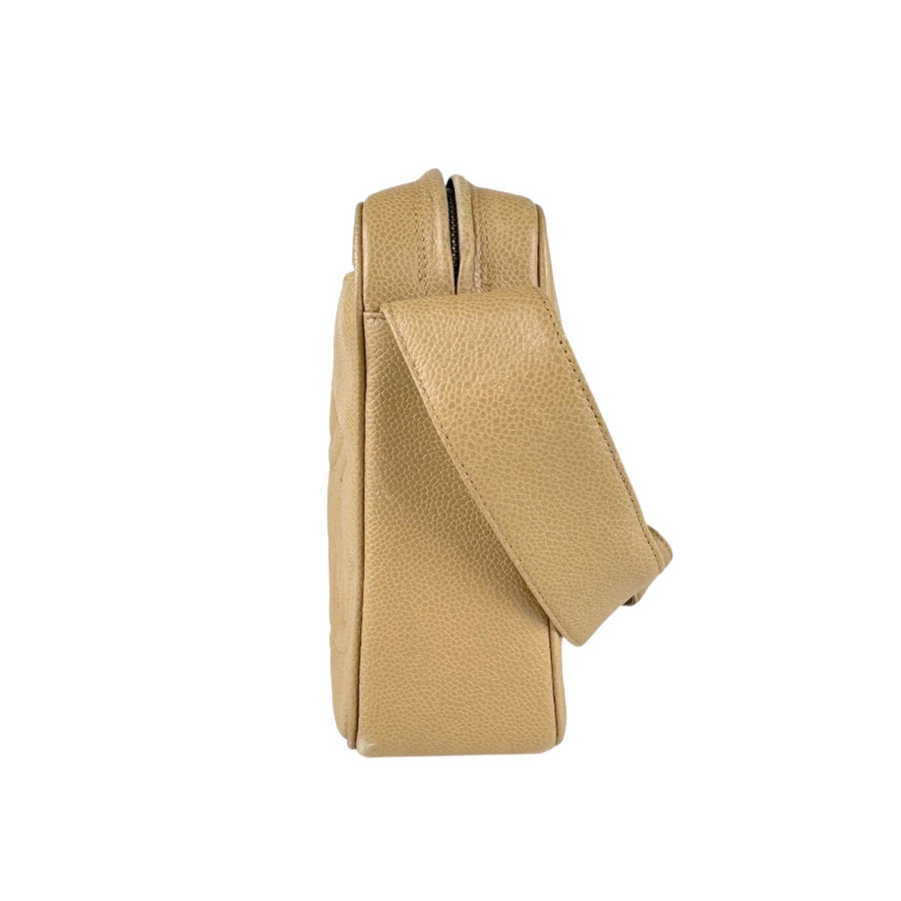 CHANEL Shoulder Bag with Triple Coco Mark, Caviar Leather, and Gold