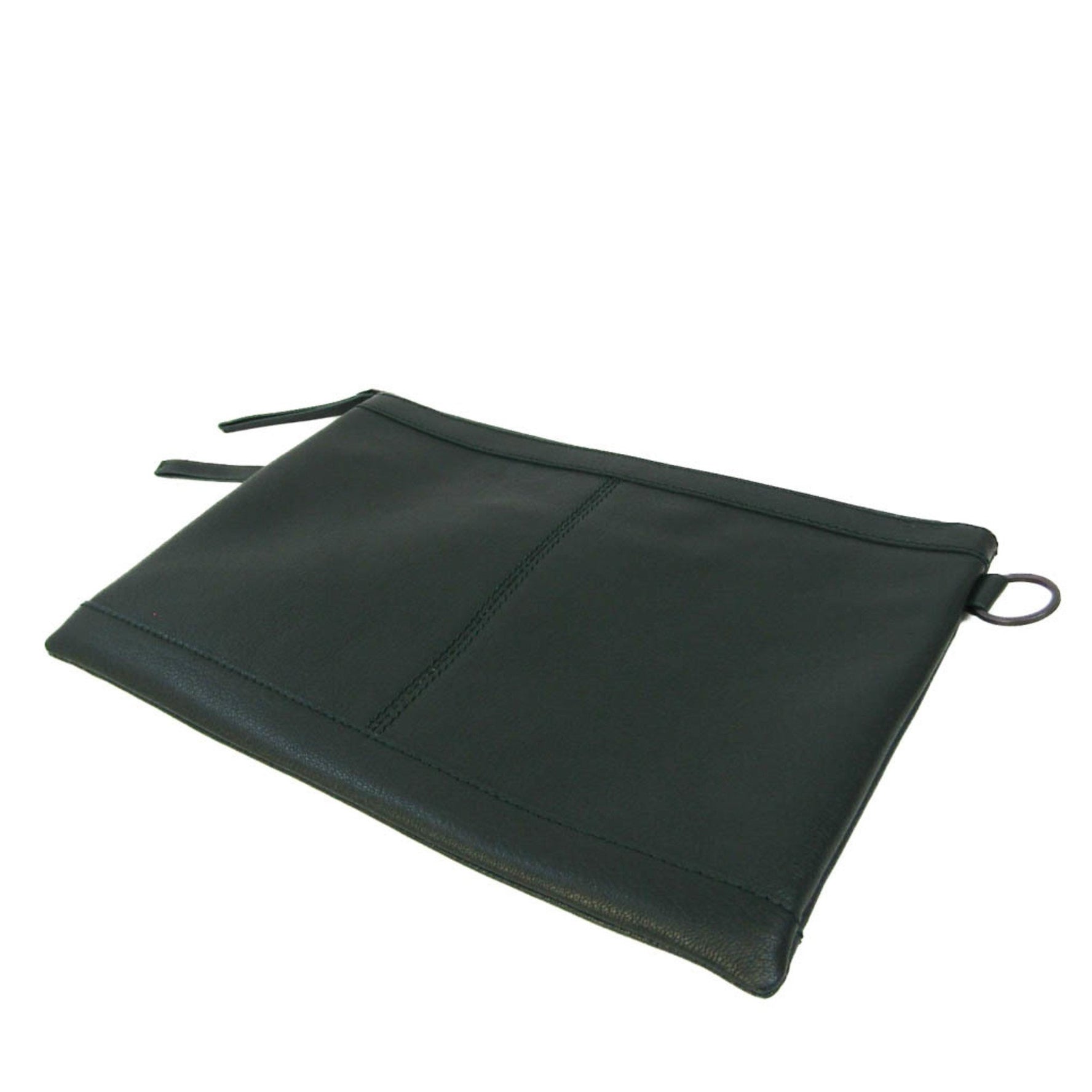 Balenciaga Classic Clip M Men,Women Leather Clutch Bag Dark Green