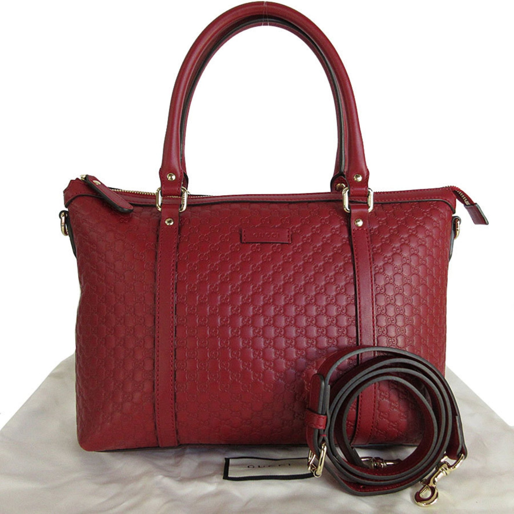 GUCCI Handbag Shoulder Bag Micro Guccissima Leather Dark Red Women's s0012a