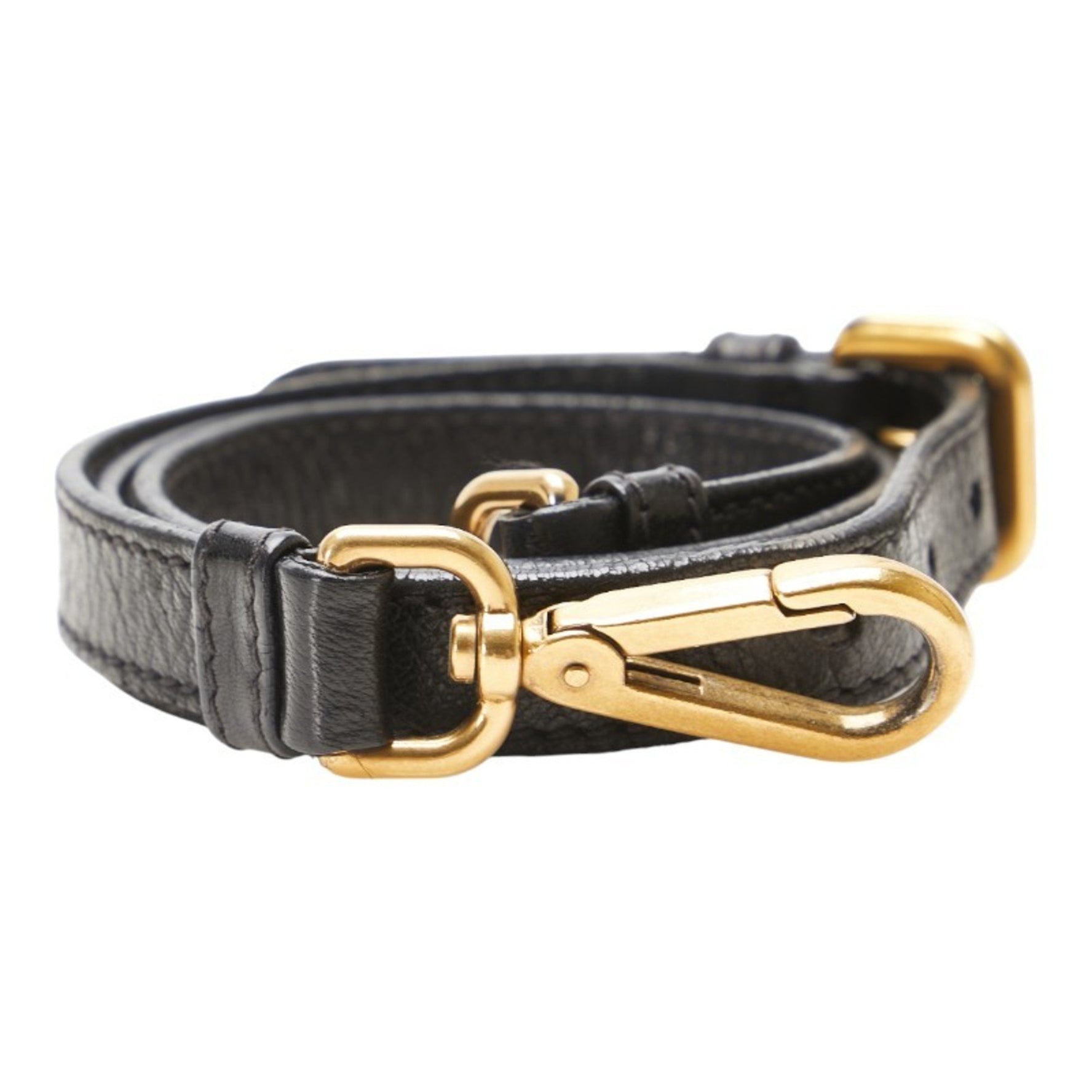 Prada shoulder strap, black leather, women's, PRADA