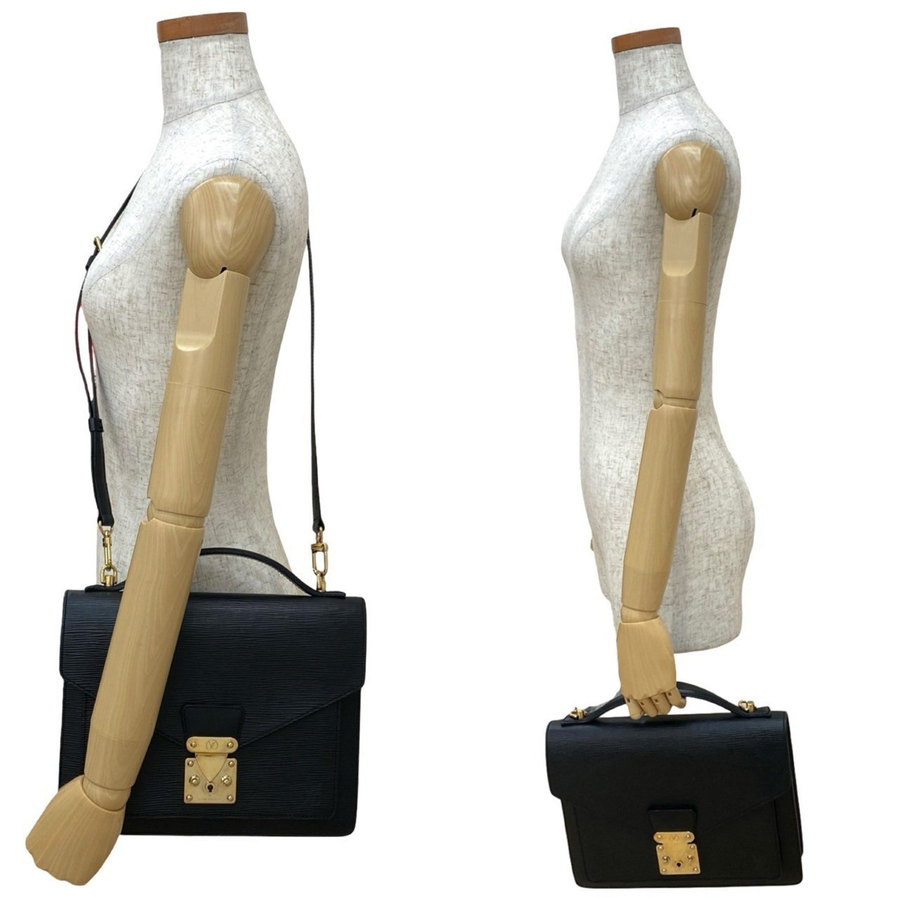 Louis Vuitton Monceau Epi Leather Shoulder Bag/Mini Handbag in Noir