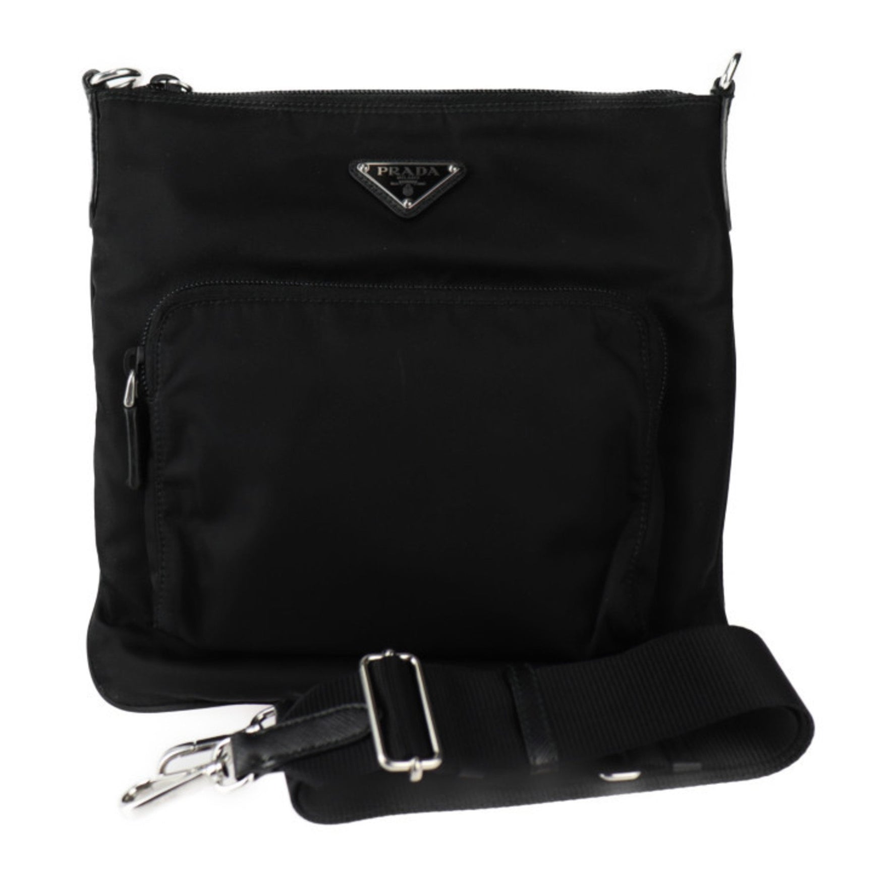 PRADA Prada Triangle Shoulder Bag 1BH716 Nylon Black Crossbody 2409053010024R1
