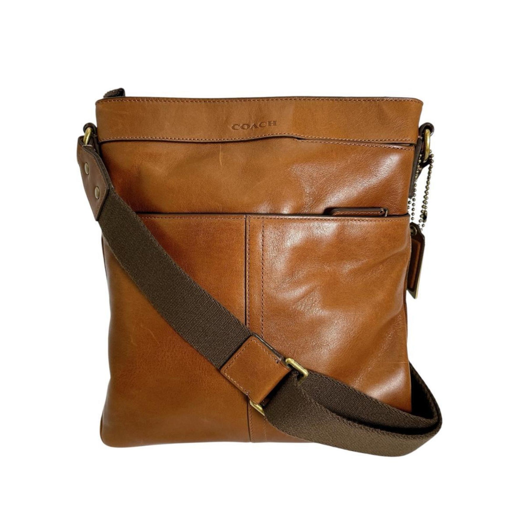 Coach Shoulder Bag, Solid Color, Crossbody Leather