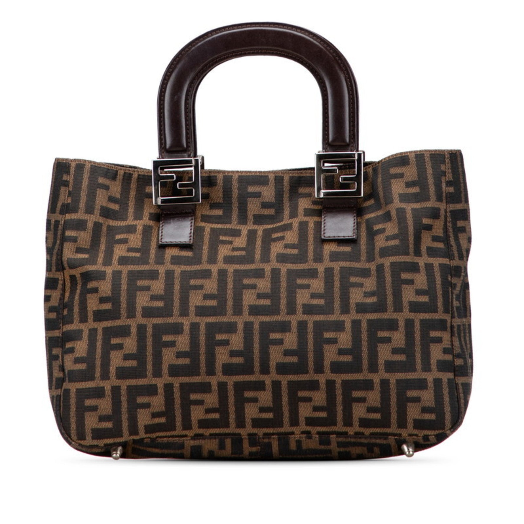 Fendi Zucca handbag in canvas and leather .