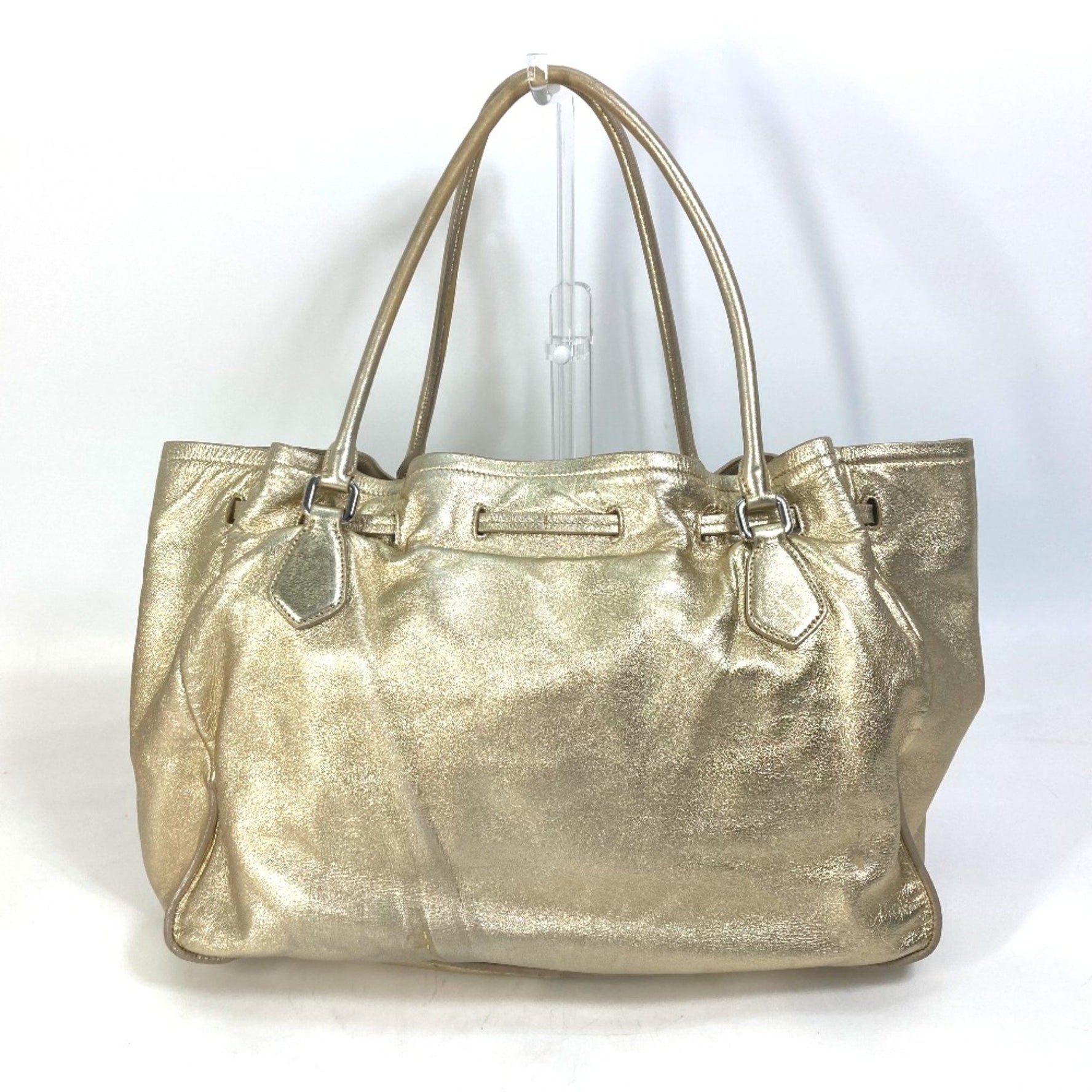 PRADA Shoulder Bag Shoulder Bag bag drawstring fringe tassel Tote Bag Gold