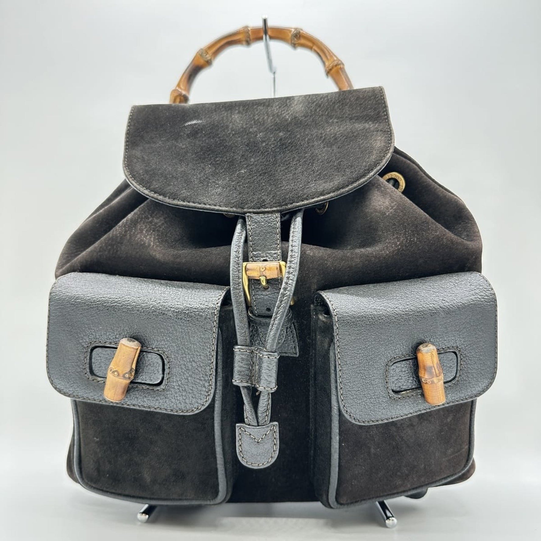 GUCCI 003/2058 Bamboo Backpack/Daypack in Suede