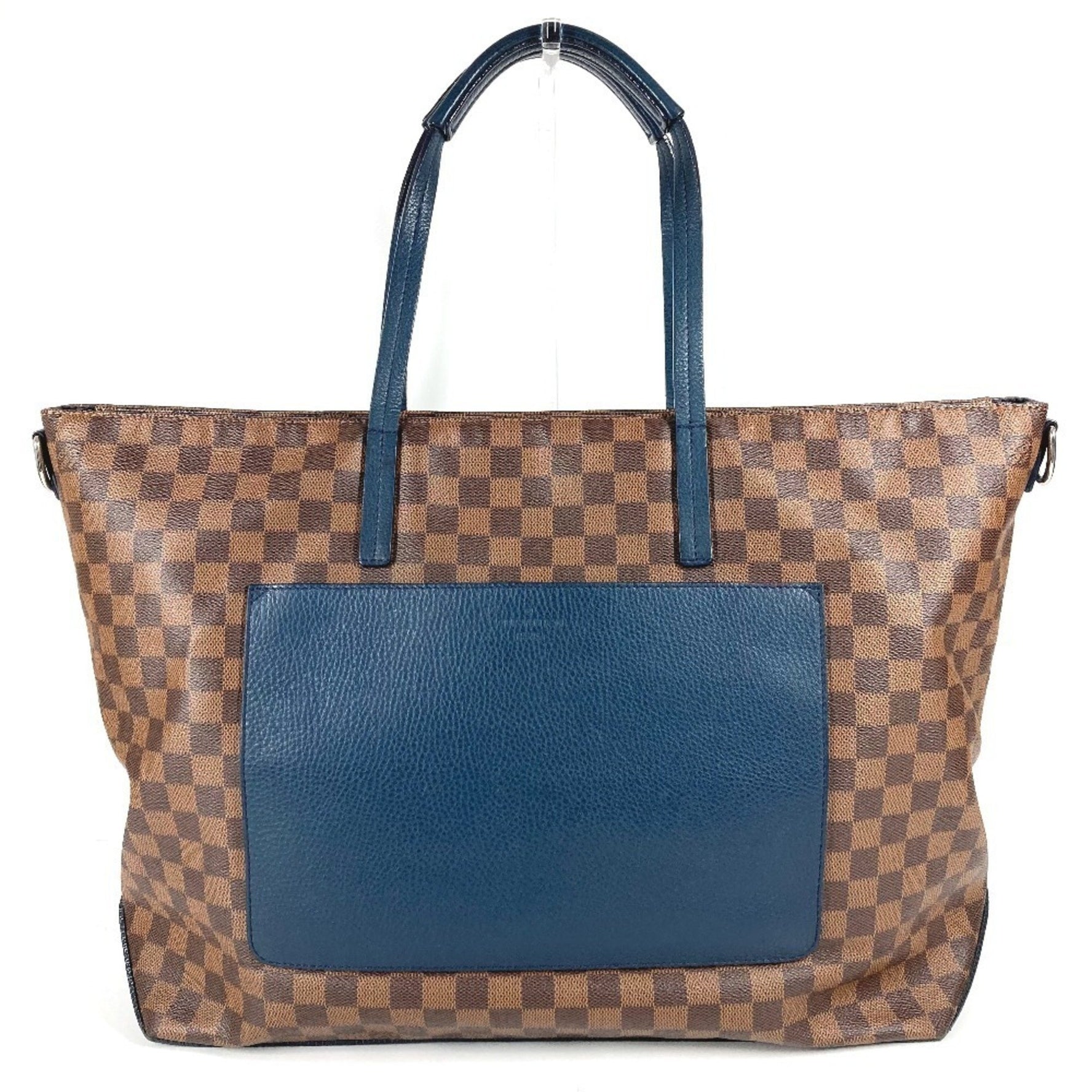 LOUIS VUITTON Damier Cabas Tote Bag, Big Boston Travel Shoulder Canvas, Unisex, Ebene, Brown
