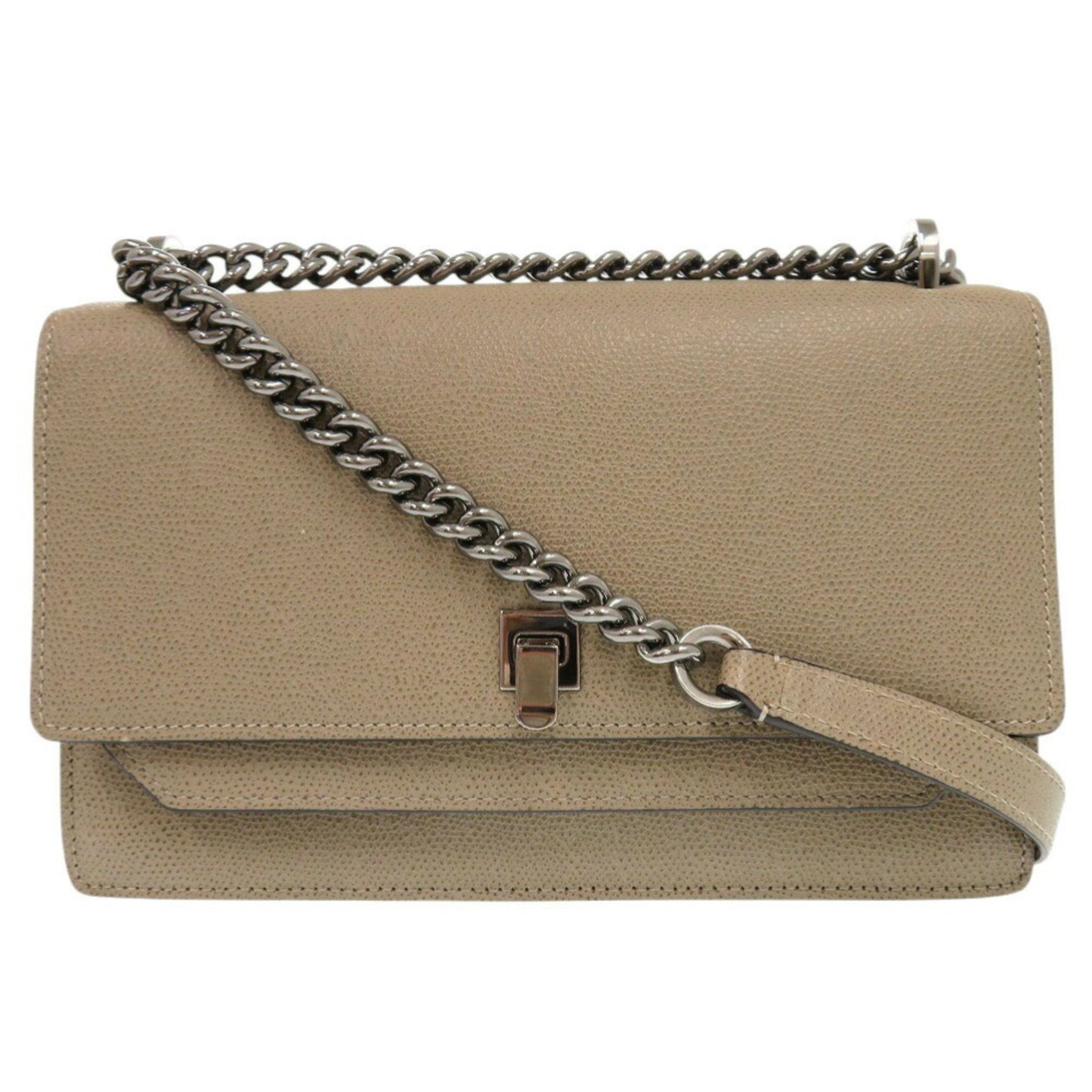 Valextra Spritzer Leather Beige Chain Shoulder Bag 1392Valextra