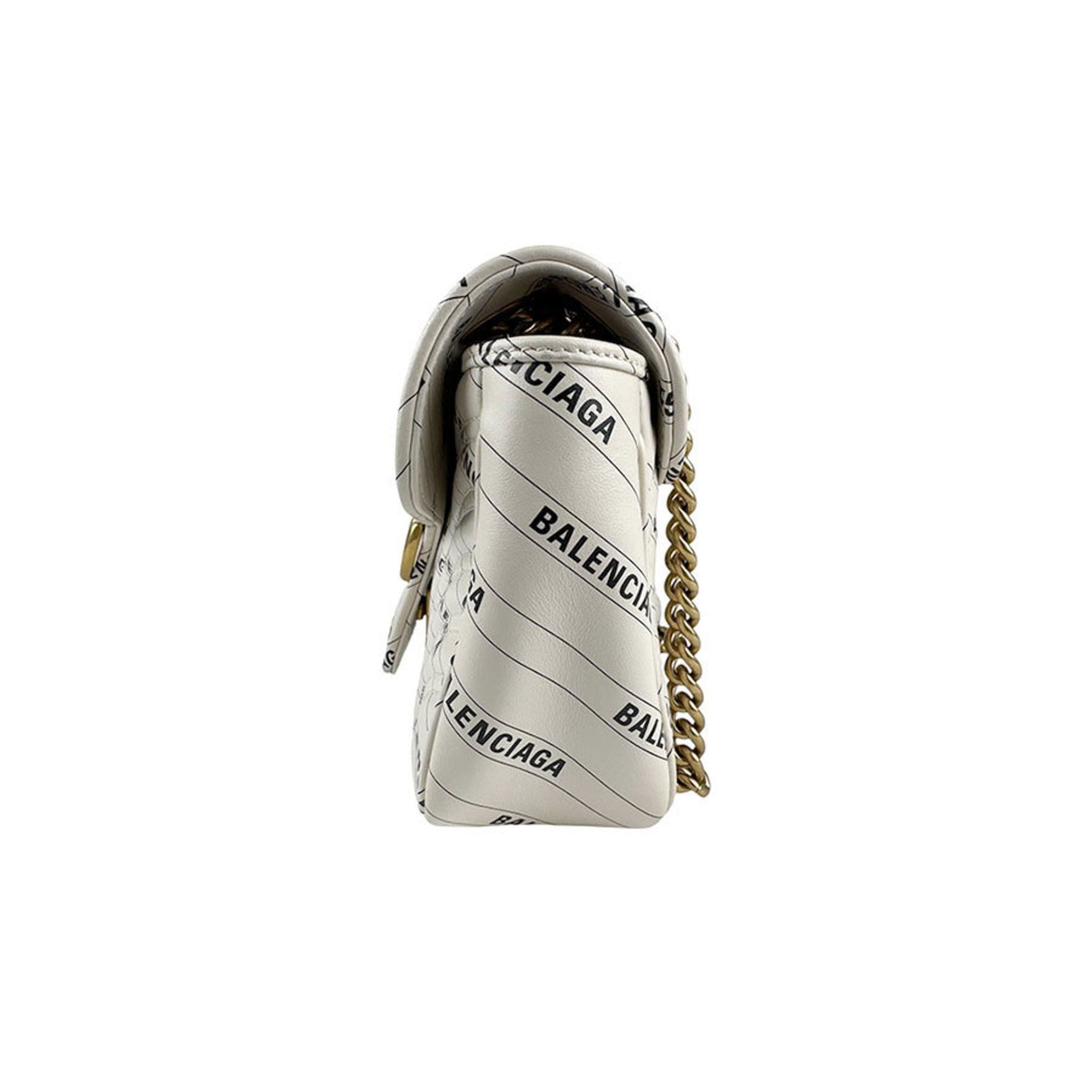 GUCCI Shoulder Bag x BALENCIAGA Leather Ivory Black Gold Women's z5524