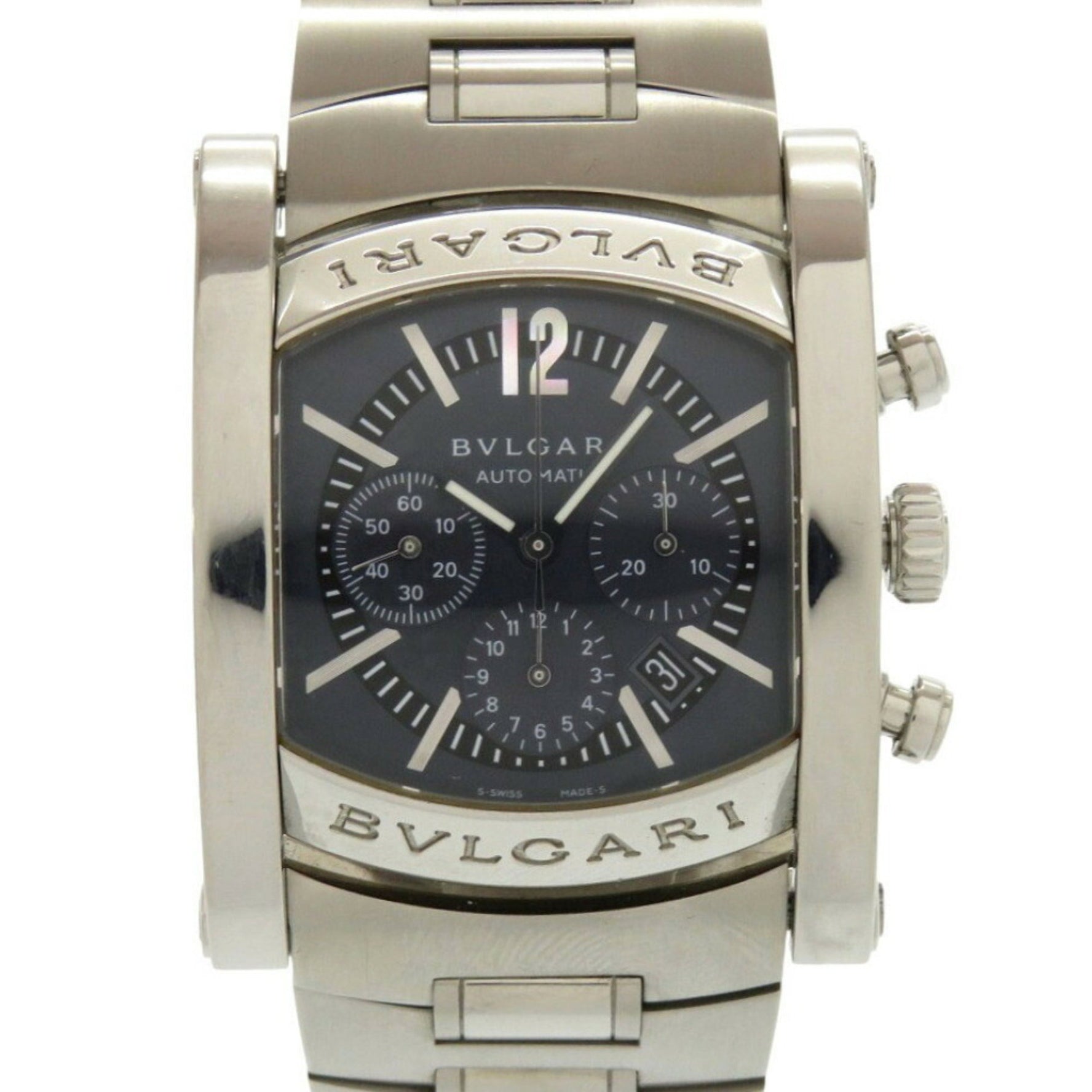 Bvlgari Ashoma Chrono SS Grey Automatic Watch Silver