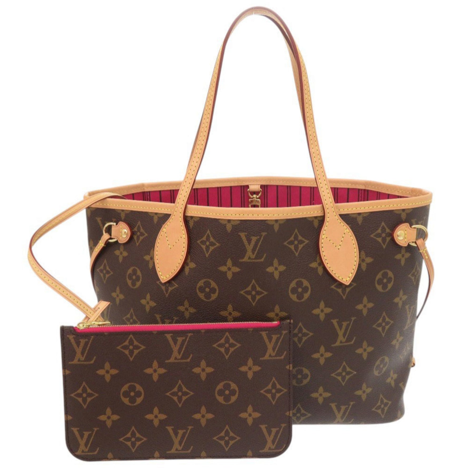 Louis Vuitton Neverfull PM Monogram Fuchsia Tote Bag LV 0290 LOUIS VUITTON