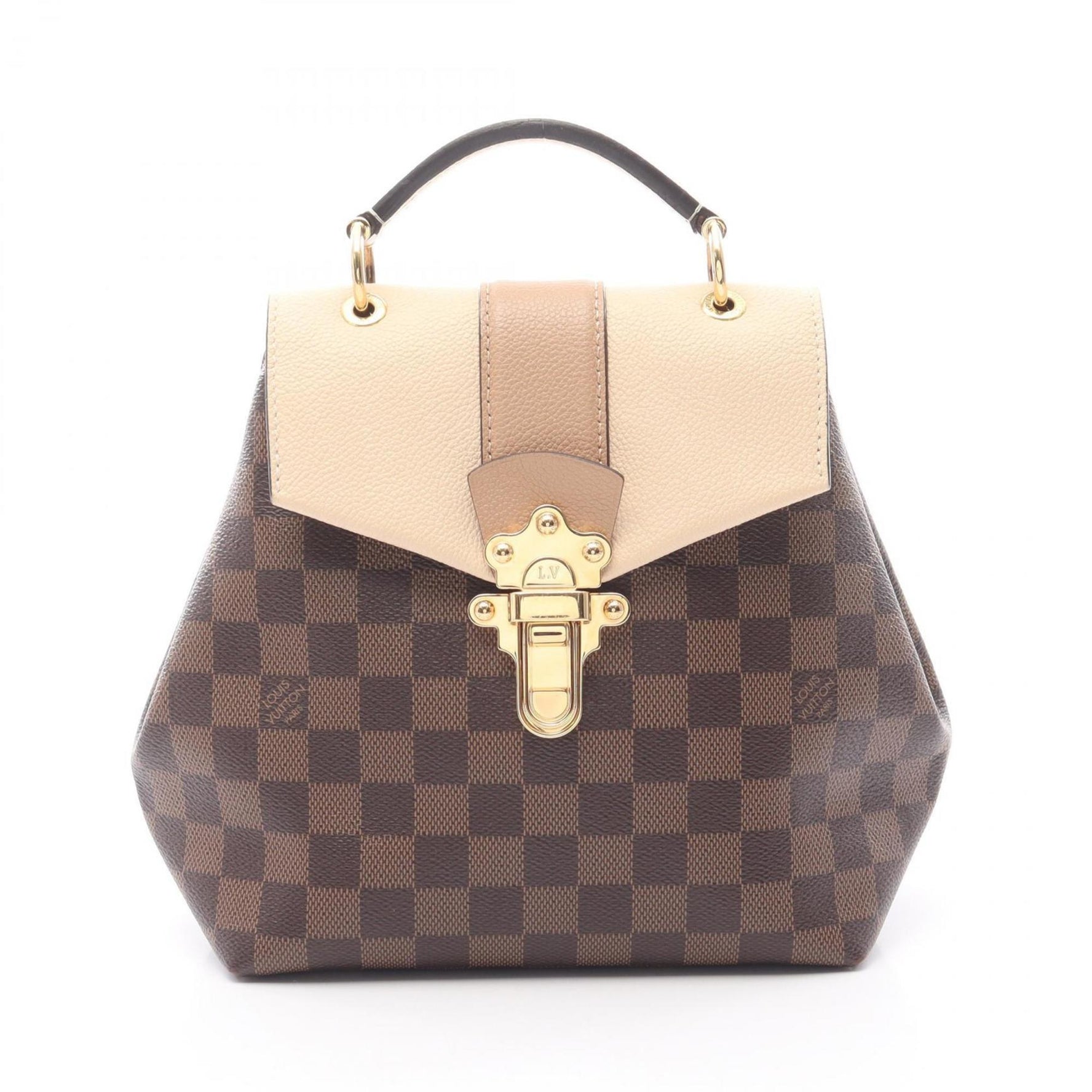 Louis Vuitton Clapton Backpack, Coated Canvas, Leather, Damier Brown and Beige