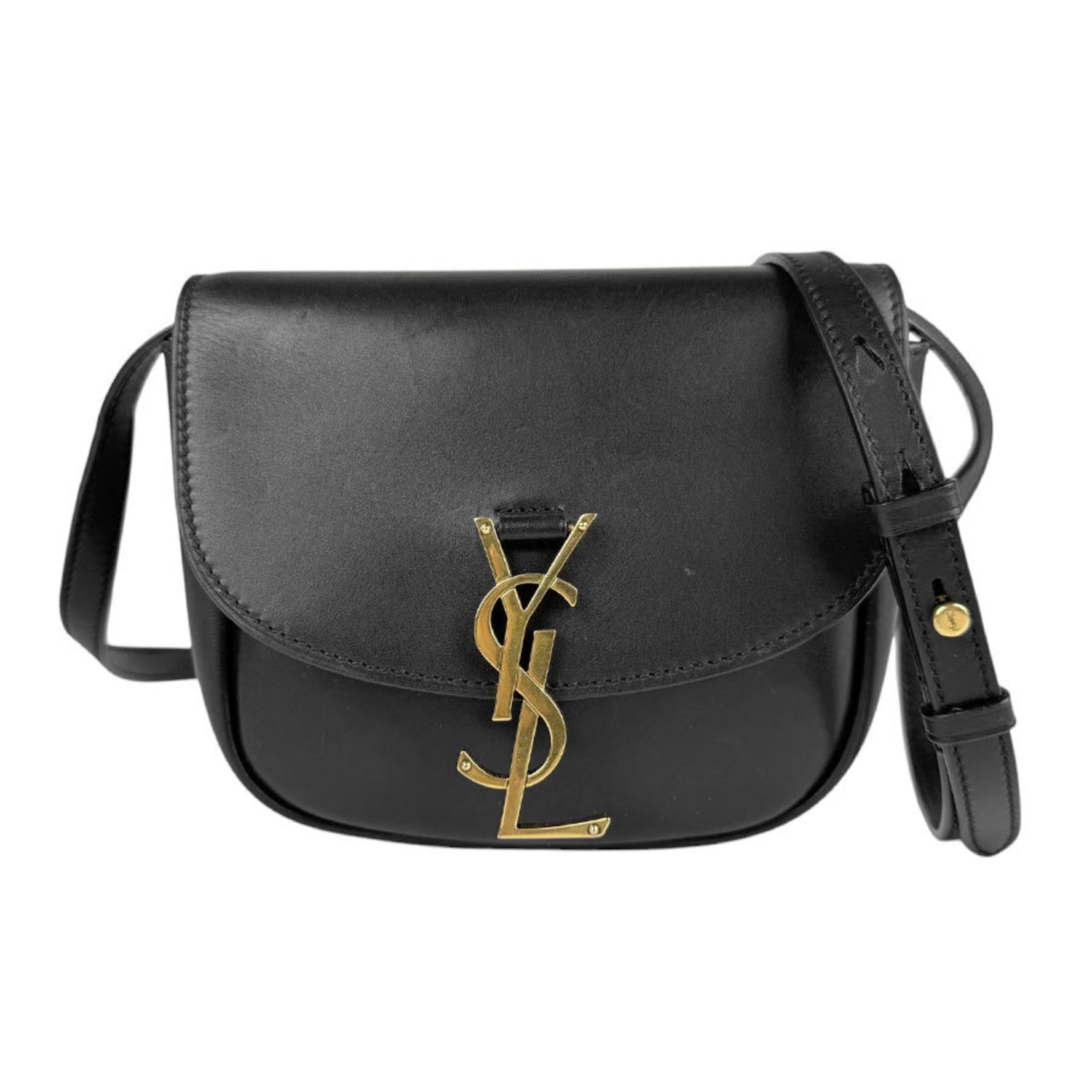 Saint Laurent shoulder bag leather black gold women's z4083