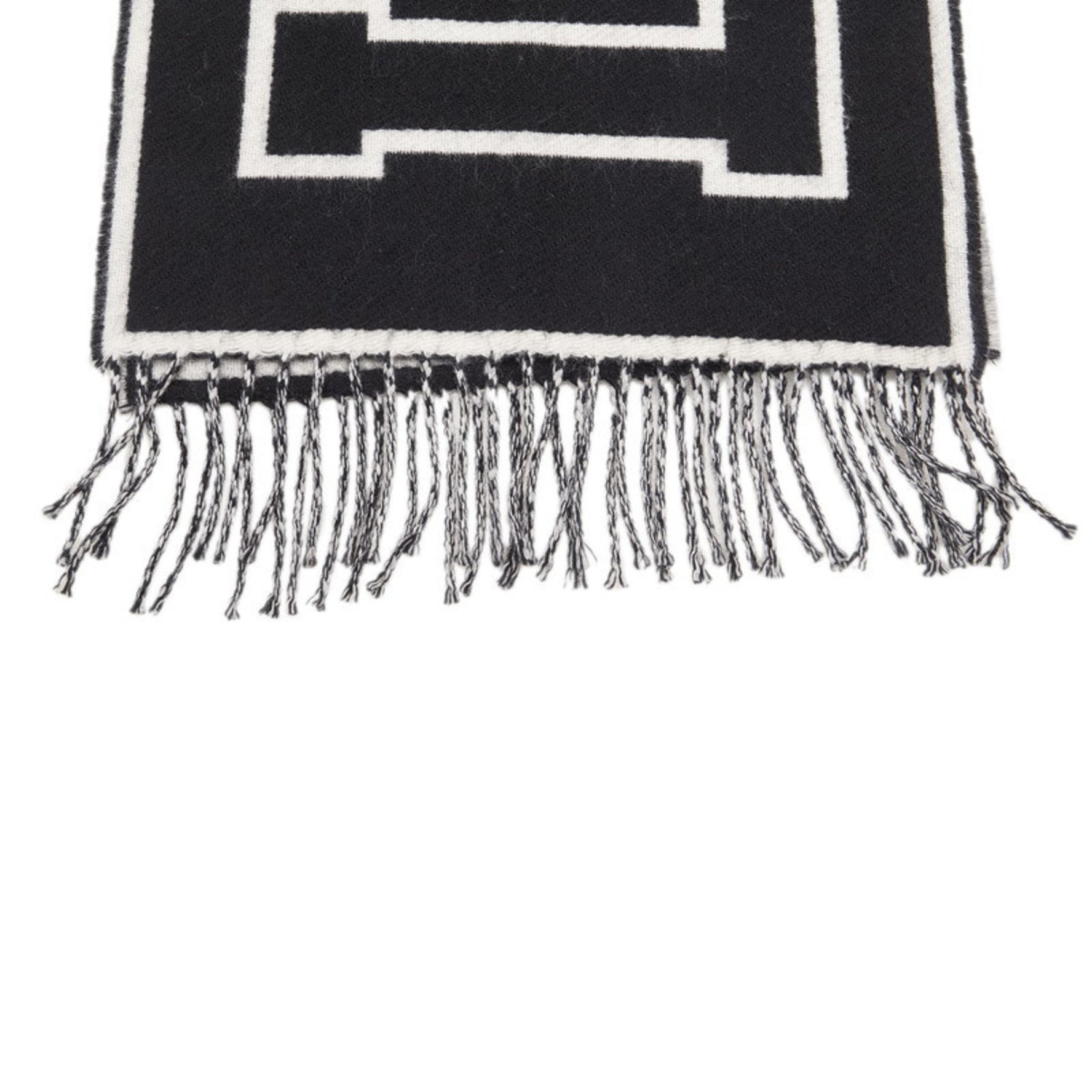 Louis Vuitton Echarpe City Loui Scarf M71317 Black White Wool Cashmere Men's LOUIS VUITTON