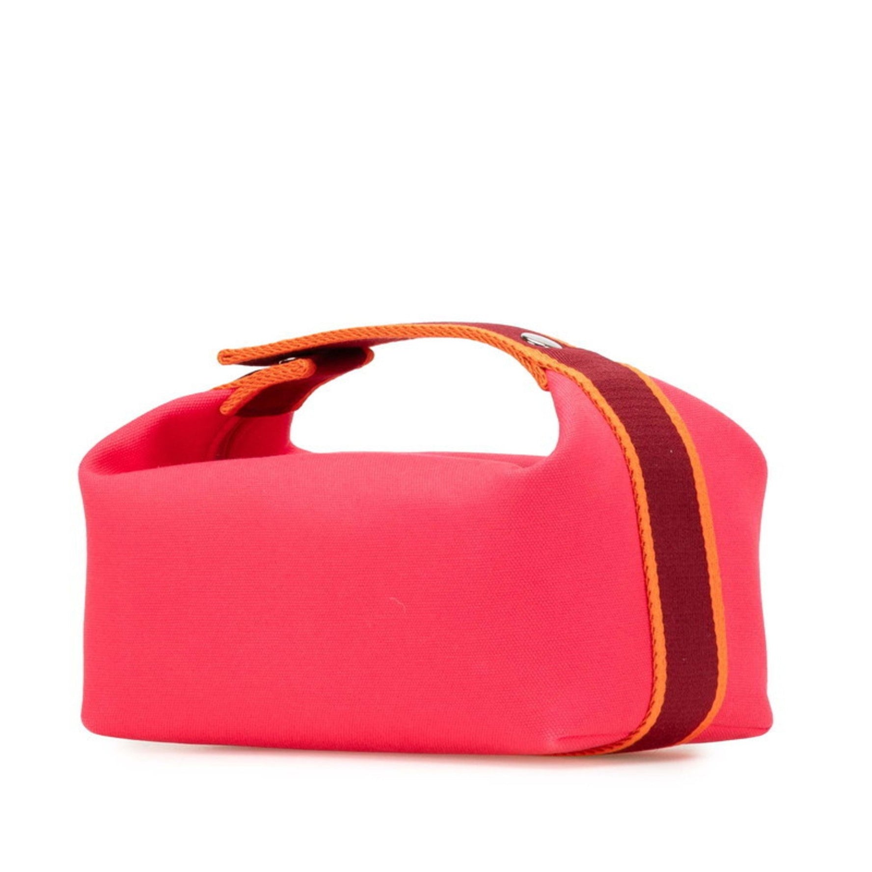Hermes Hermès Brid A Black PM Handbag in Hibiscus Pink and Multicolor Canvas