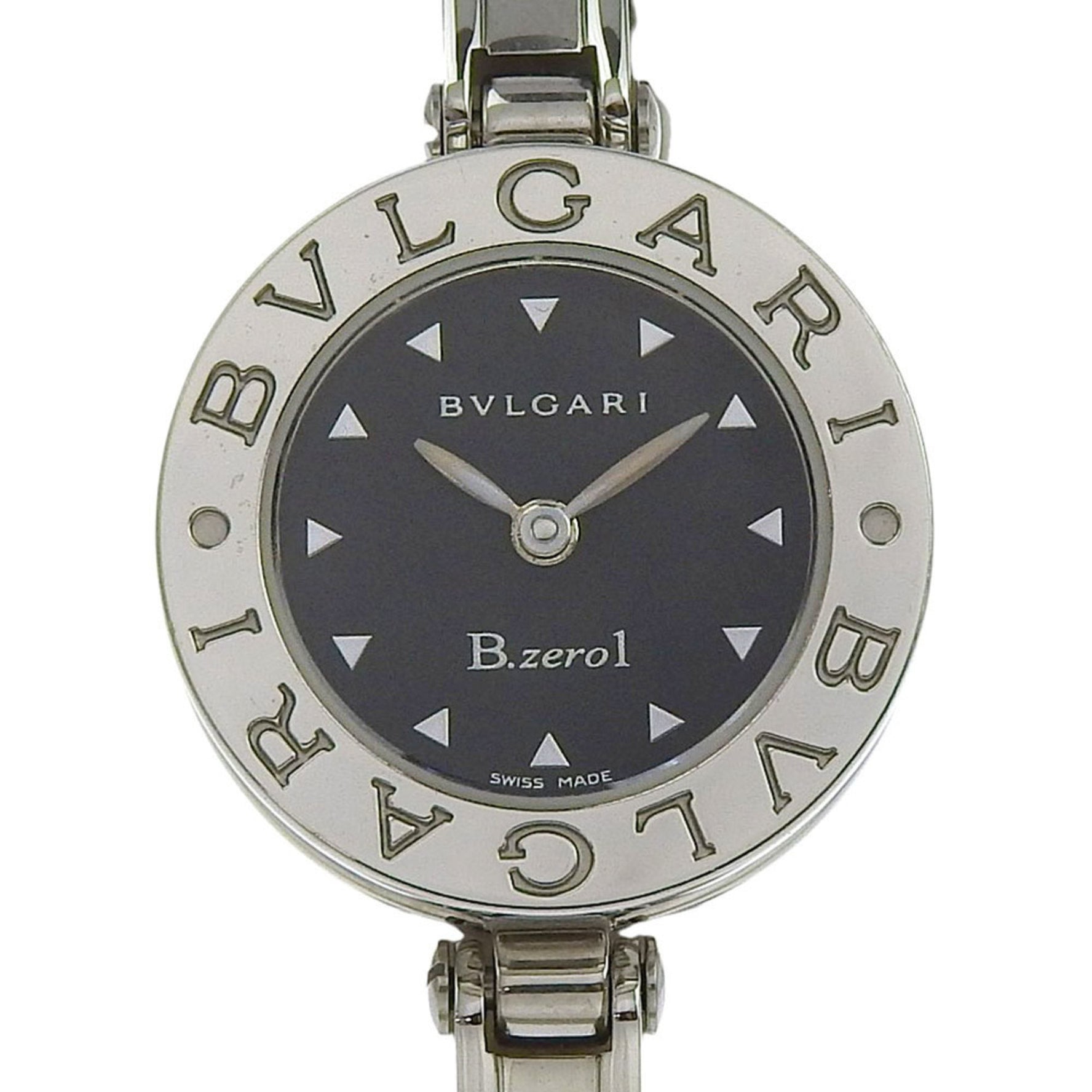 BVLGARI Stainless Steel Quartz Analog Display Watch with Black Dial