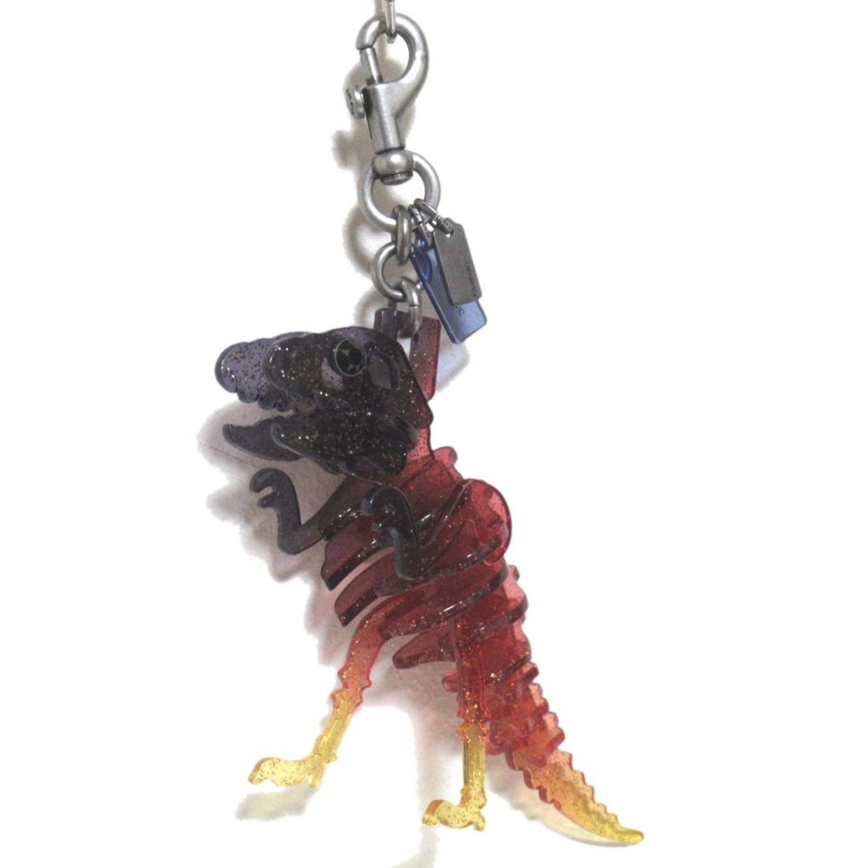 COACH Rexy Puzzle Bag Charm Dinosaur Keychain, Multicolor
