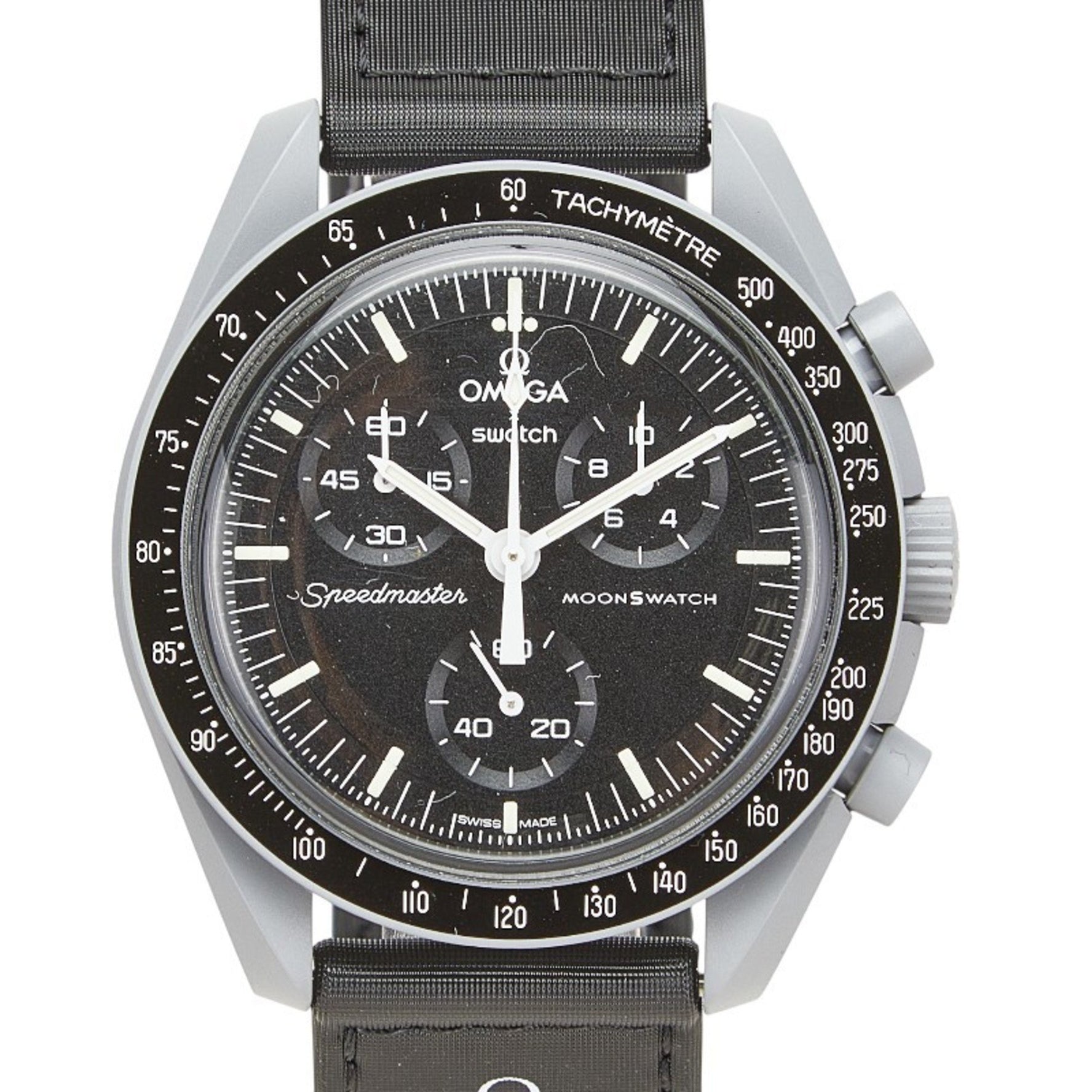 Omega x Swatch MoonSwatch Mission to the Moon Watch SO33M100 Quartz Movement Black Dial Ceramic Nylon Men's OMEGA