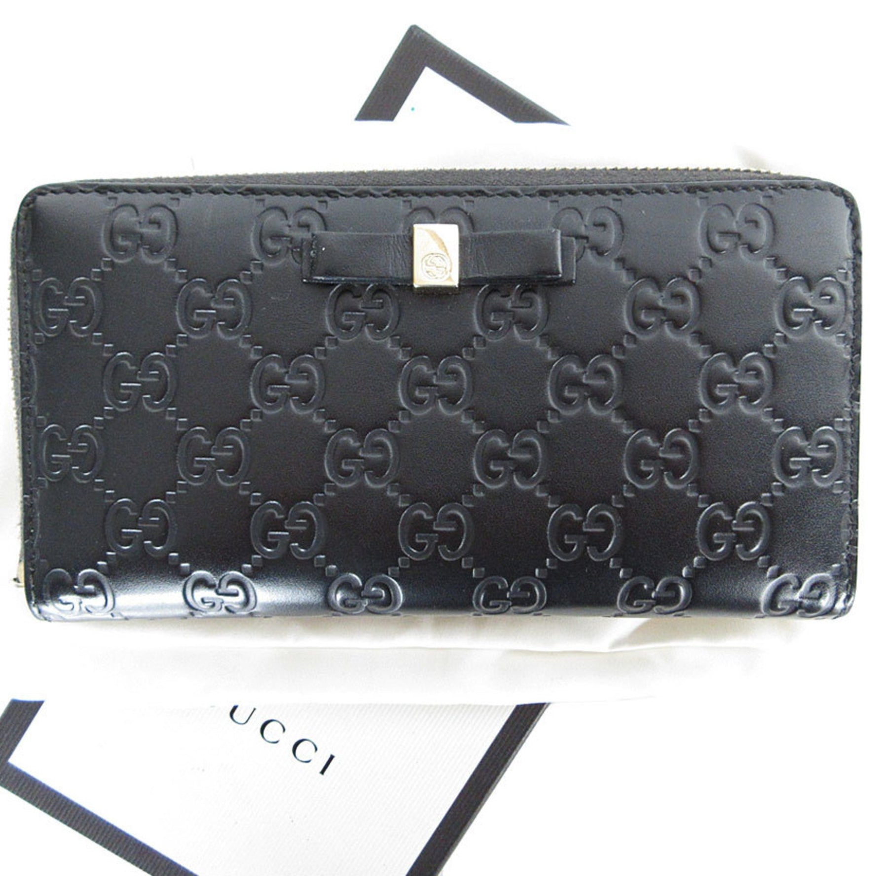 GUCCI Round Long Wallet Guccissima Leather Gold