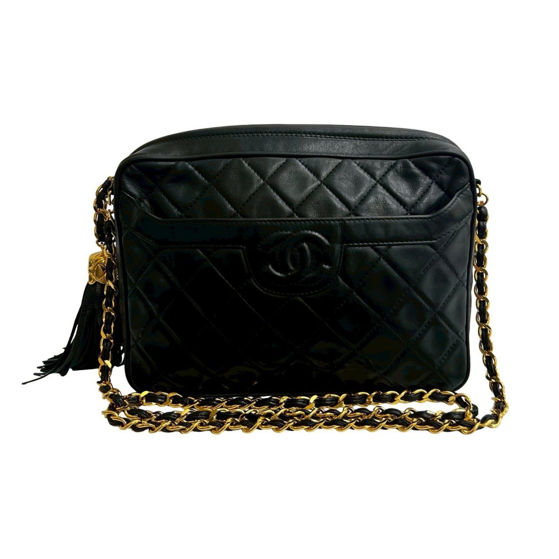 Seal No. 2 CHANEL Matelasse Coco Lambskin Leather Tassel Chain Shoulder Bag