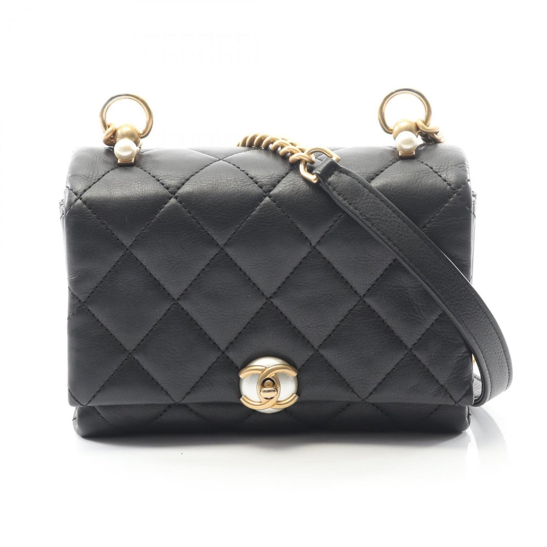 CHANEL Mini Matelasse Shoulder Bag, Leather