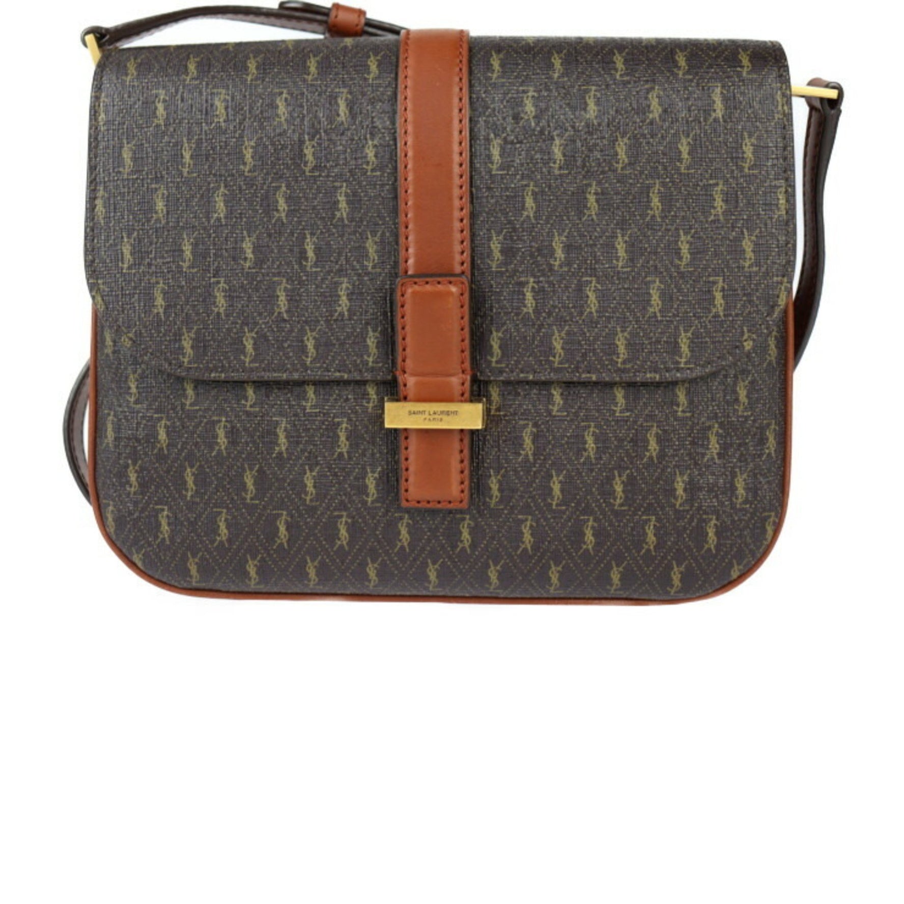 SAINT LAURENT Saint Laurent Satchel Le Monogram Shoulder Bag Leather Brown YSL Pochette