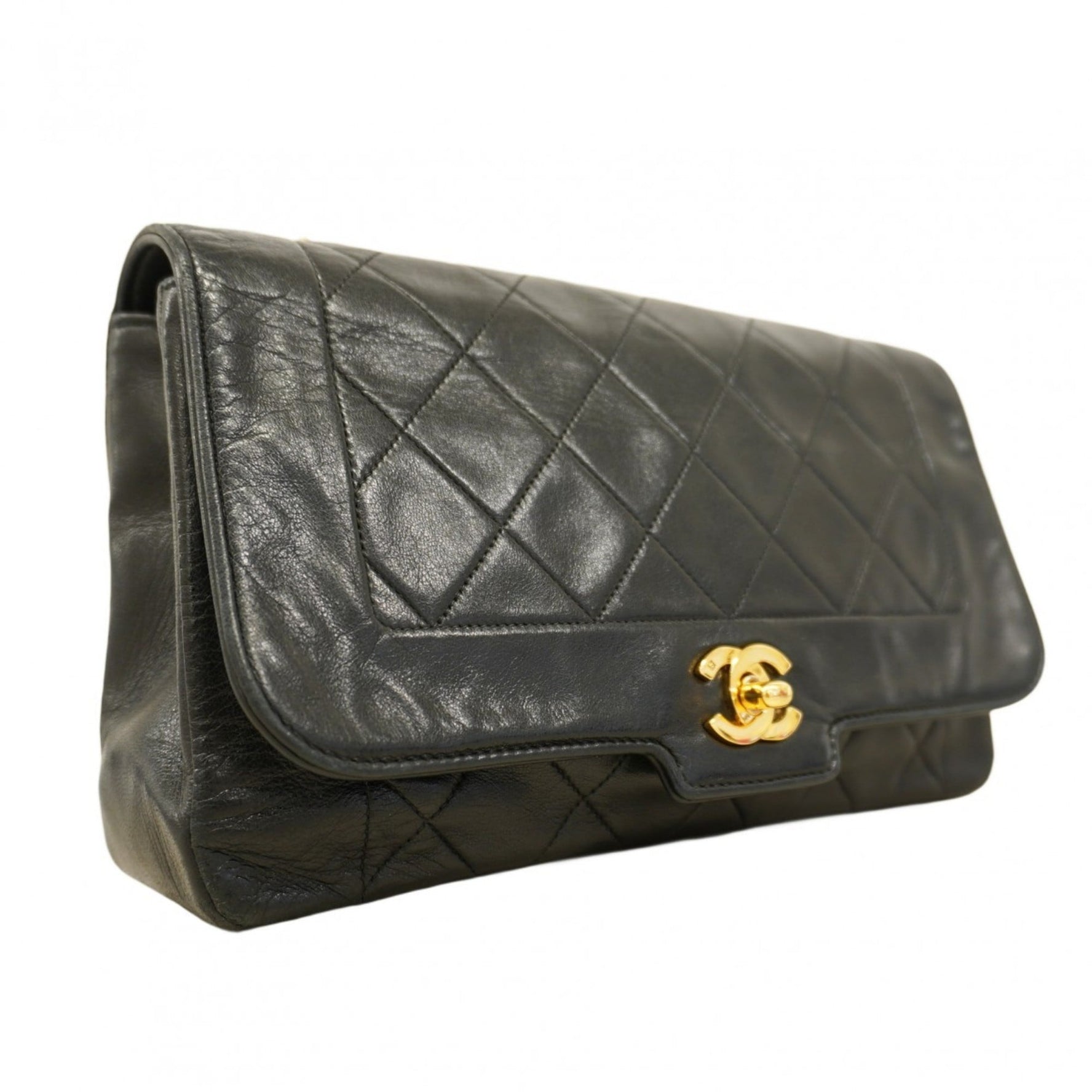 Chanel Diana Matelasse Chain Shoulder Bag in Lambskin