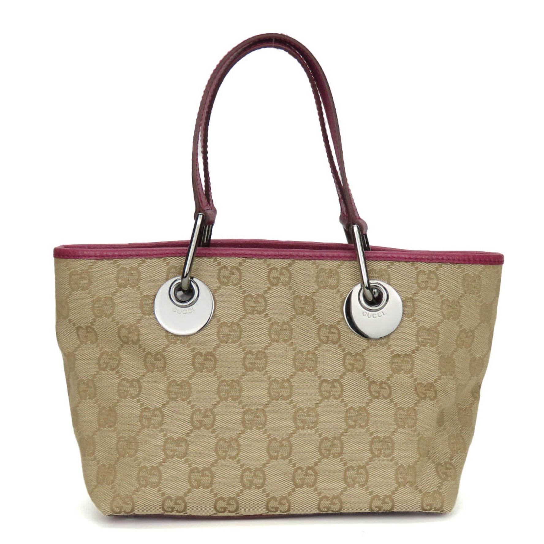 Gucci Handbag GG Canvas Leather Beige Pink Mini Tote Women's GUCCI