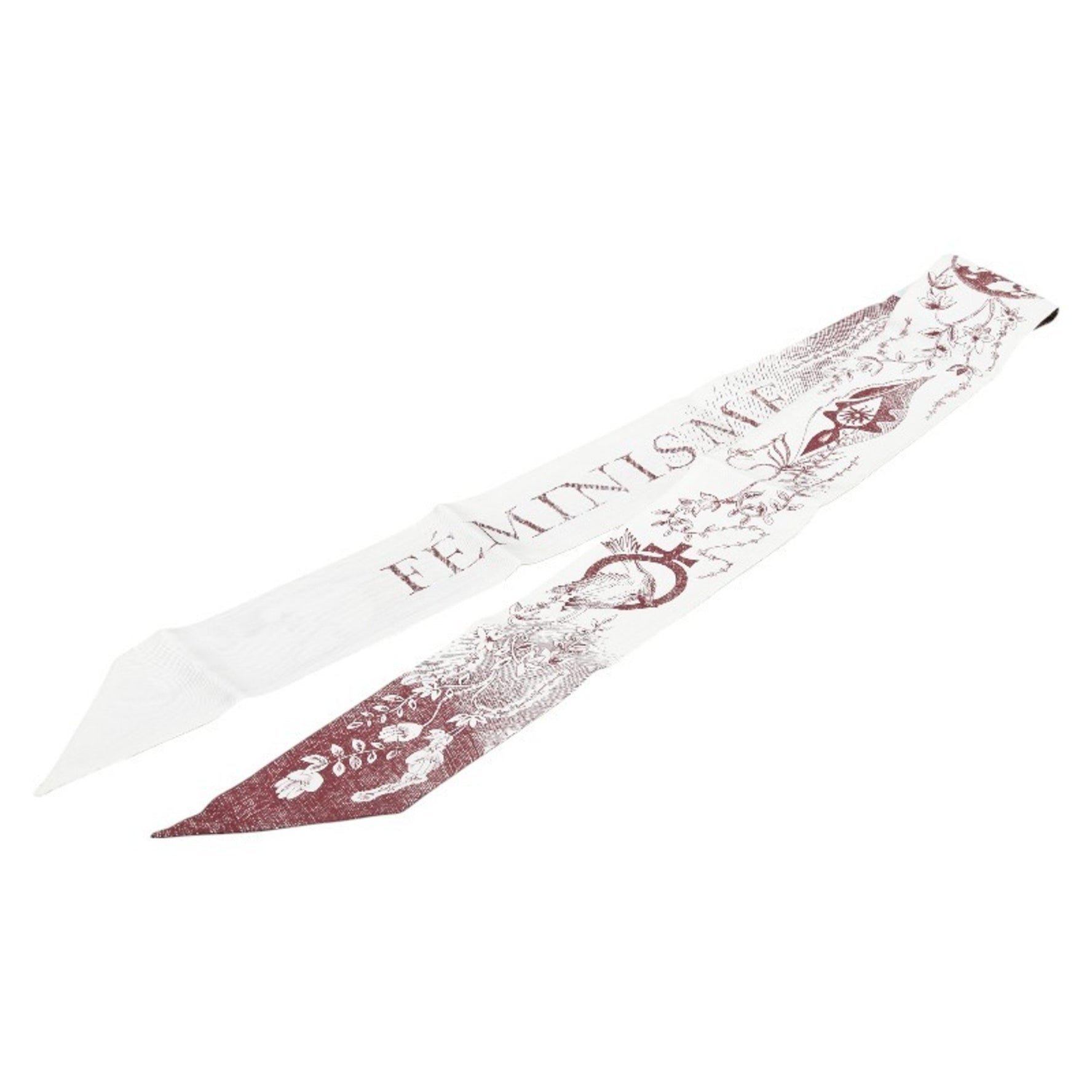 Christian Dior Dior Mitzah FEMINISME Scarf, and Wine Red Silk