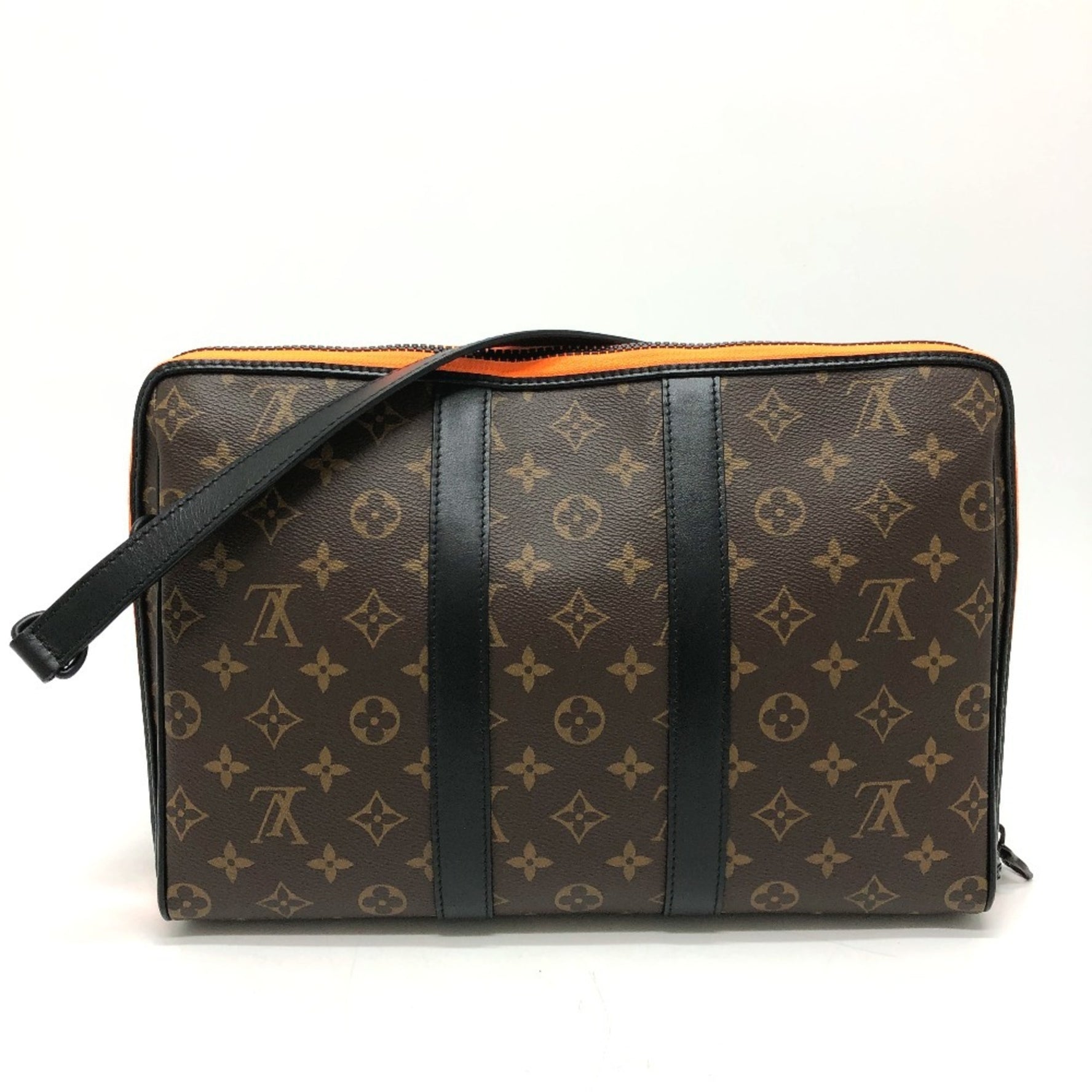Louis Vuitton Monogram LV Friends Keepall Pouch Bag Shoulder Handbag Canvas Brown