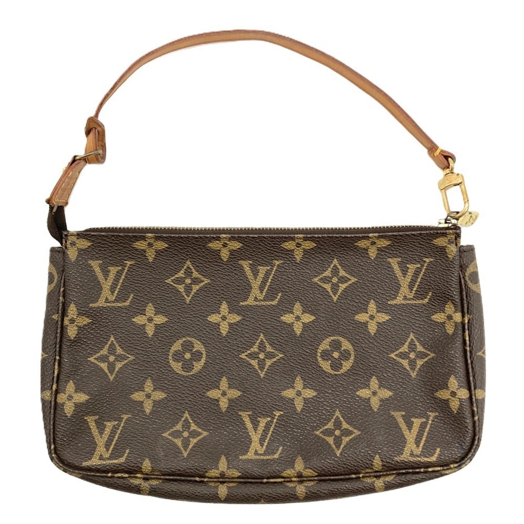 Louis Vuitton Pochette Accessoires Clutch Bag Monogram Canvas Leather