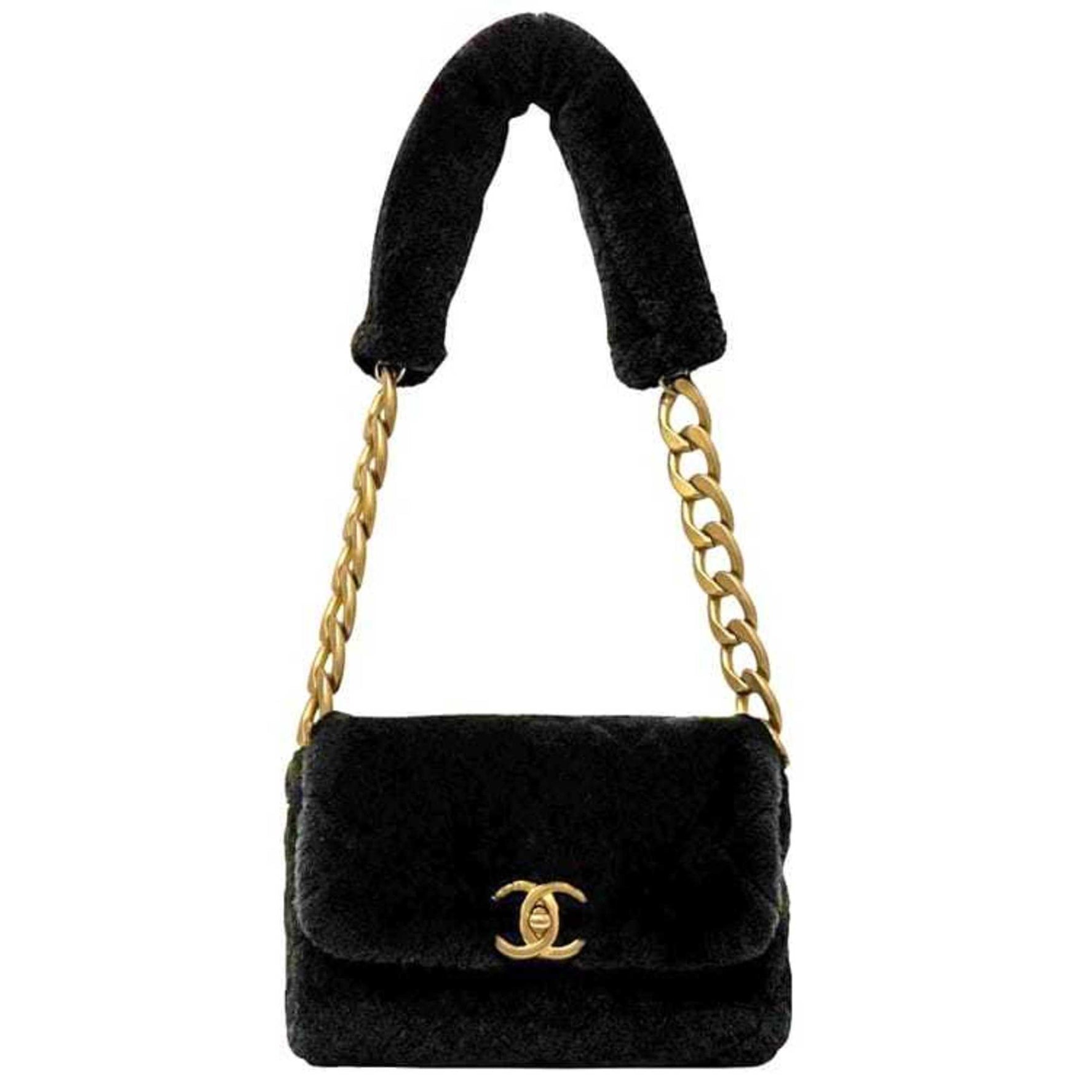 Chanel Matelasse Shoulder Bag, 30 Series, Fur, Coco Mark, Flap, Turnlock, Single Chain