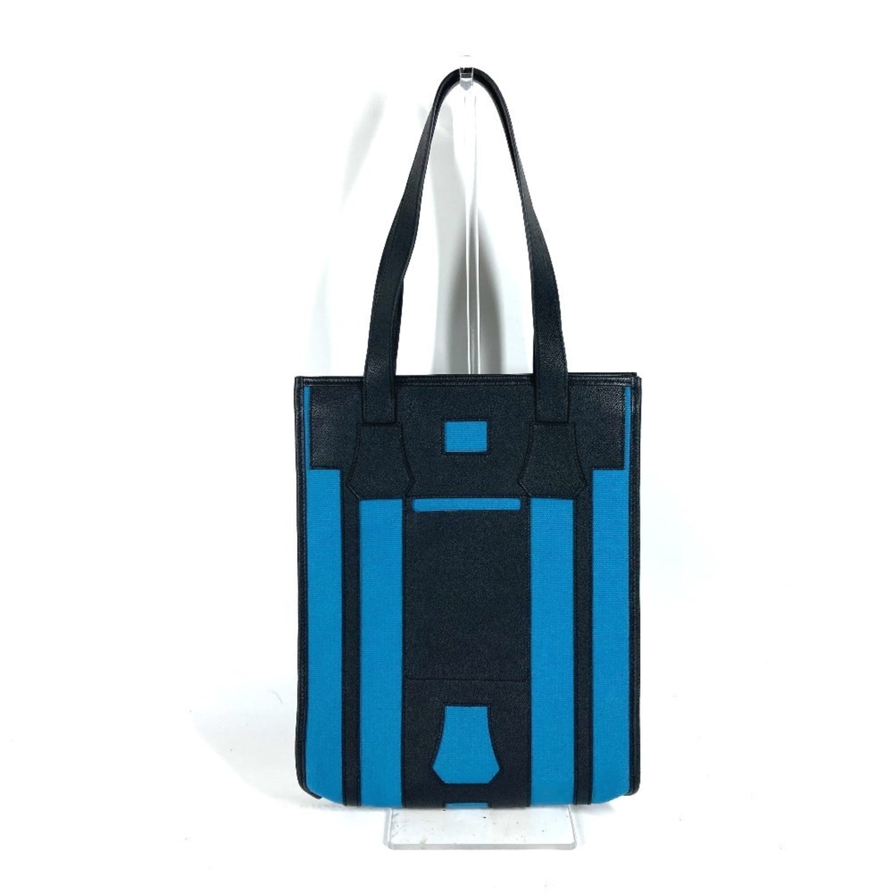 HERMES Bicolor Petit H Bag Vertical Tote Shoulder Taurillon Clemence Men Women Black