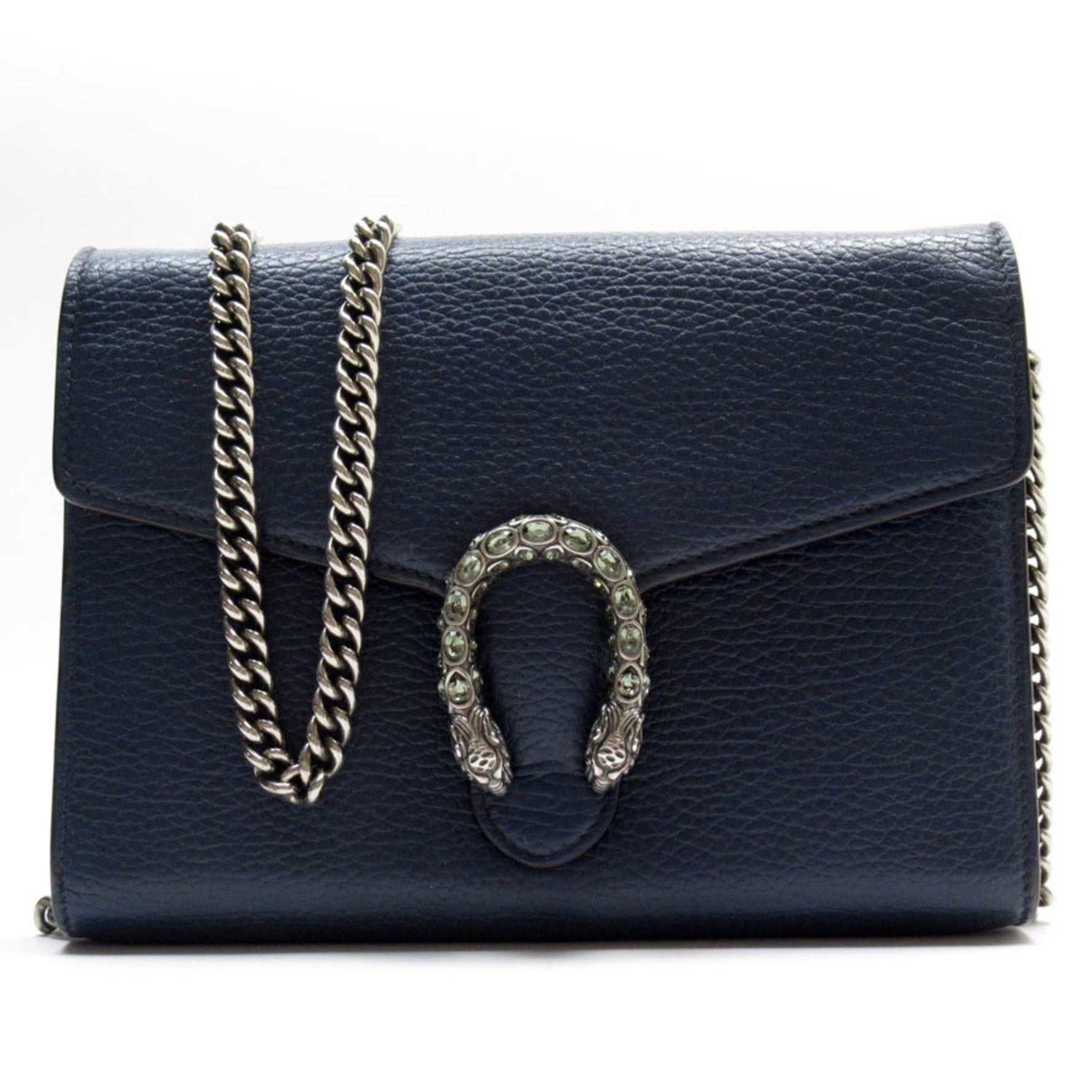GUCCI Dionysus Chain Wallet Leather Navy Women's t19557a