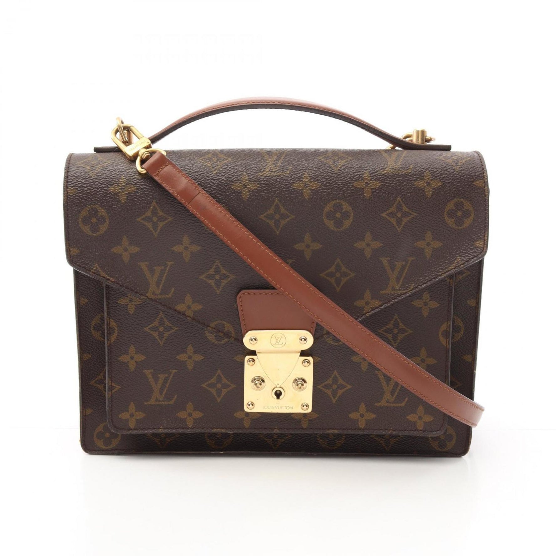Louis Vuitton Monceau Handbag, Coated Canvas and Leather, Monogram, Brown