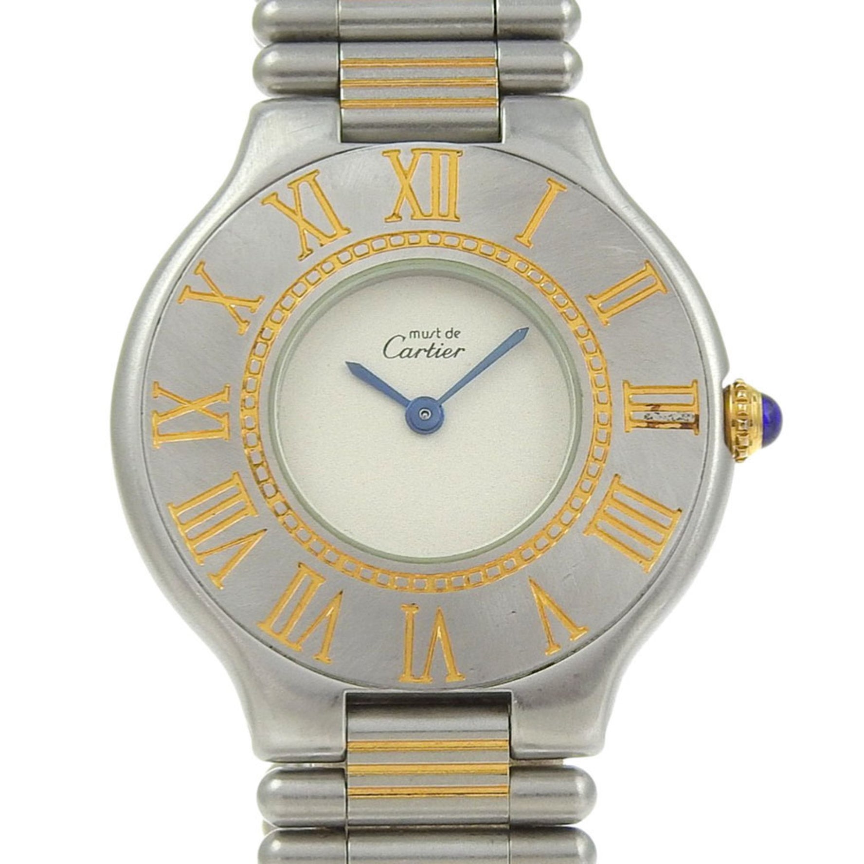 Cartier Must 21 Watch, Stainless Steel, Quartz Movement, Analog Display, Ivory Dial